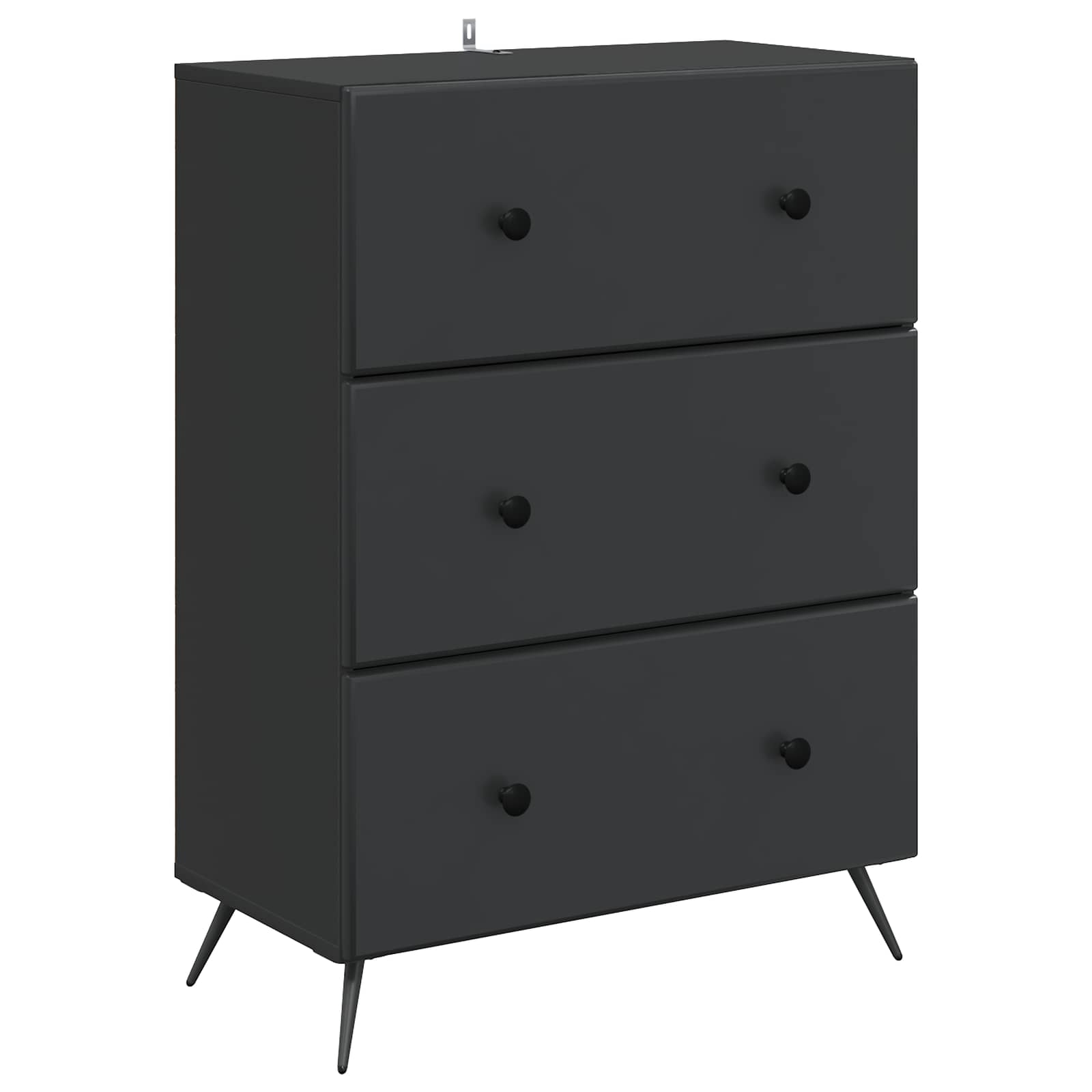 Schubladenschrank 66 x 34,5 x 90 cm Holzwerkstoff Schwarz