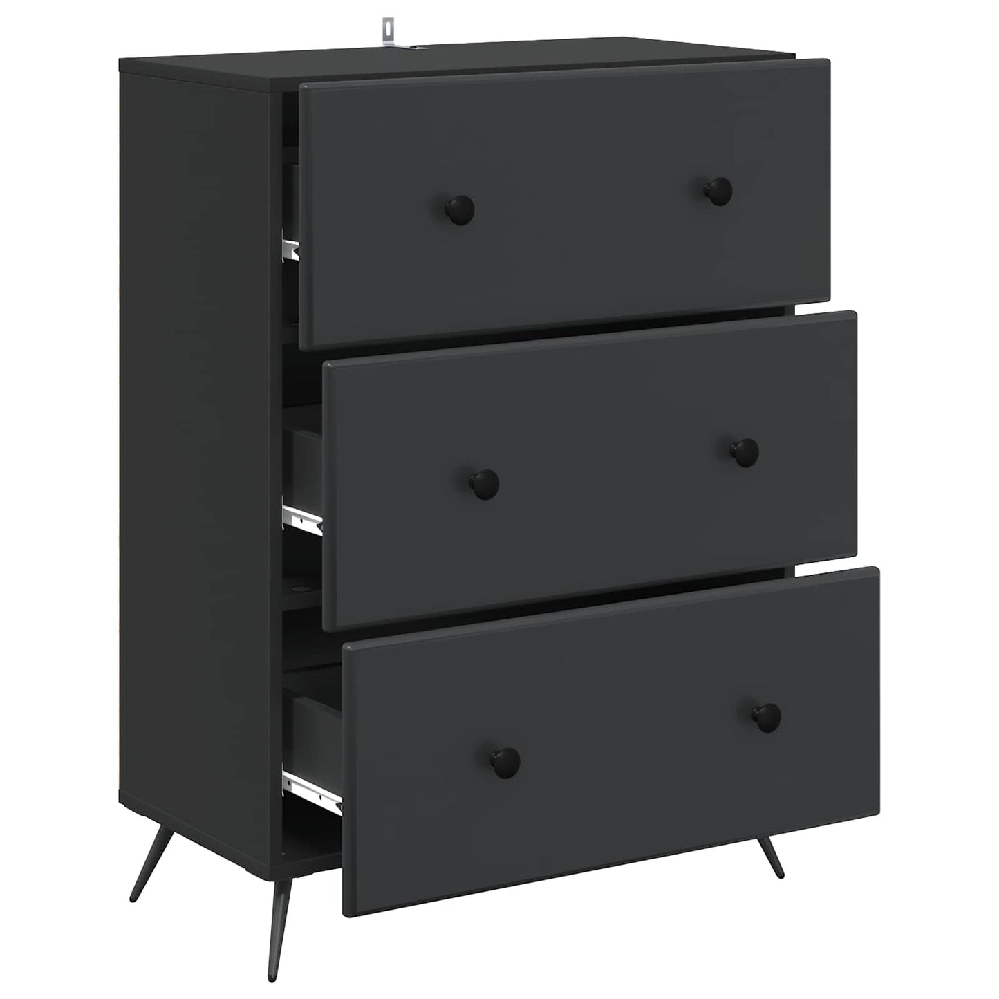 Schubladenschrank 66 x 34,5 x 90 cm Holzwerkstoff Schwarz