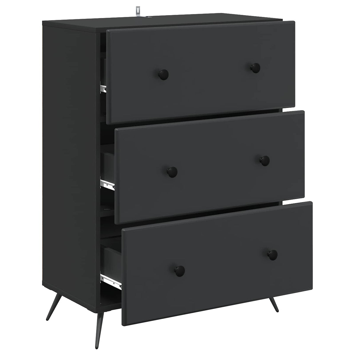 Schubladenschrank 66 x 34,5 x 90 cm Holzwerkstoff Schwarz