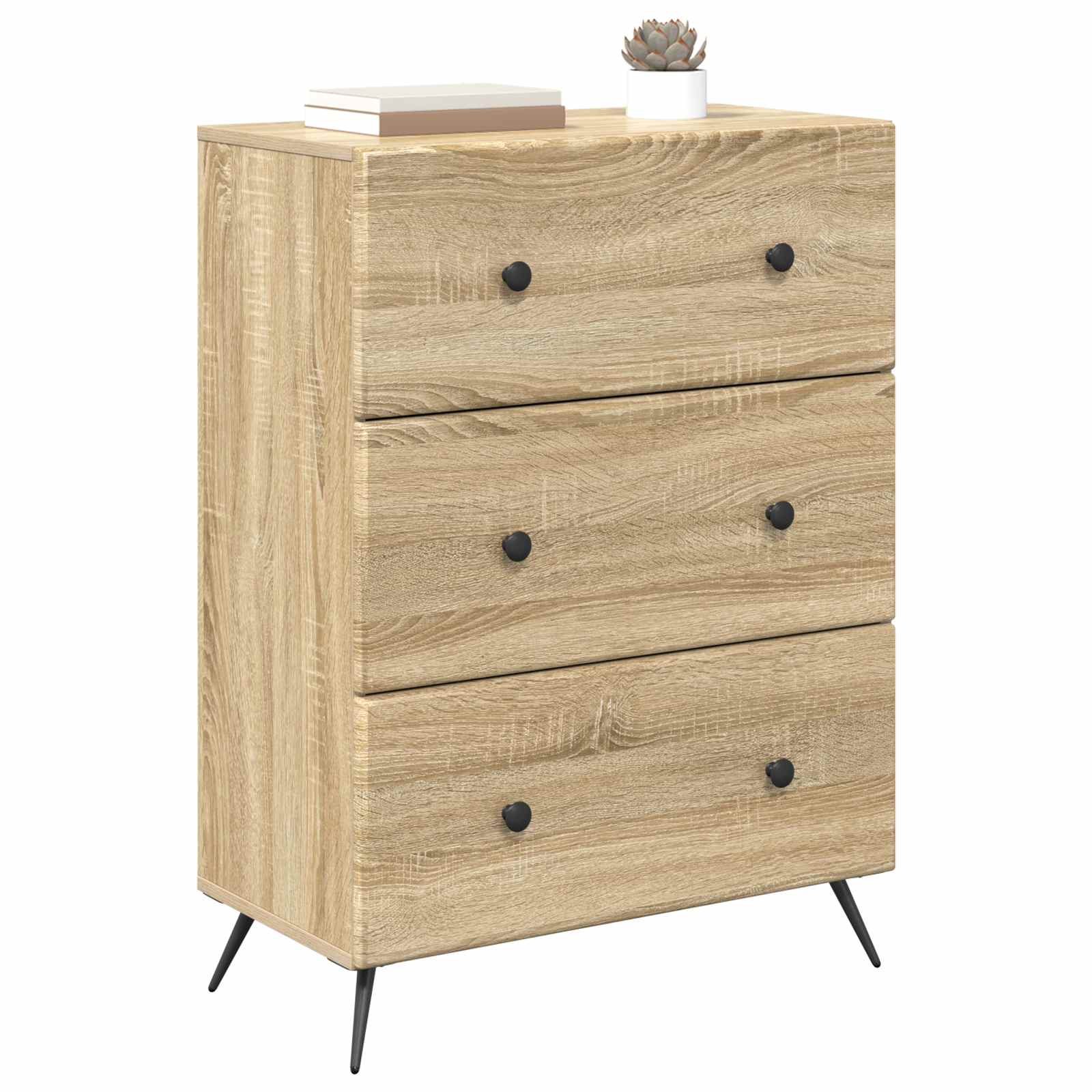 Schubladenschrank 66 x 34,5 x 90 cm Holzwerkstoff Sonoma-Eiche