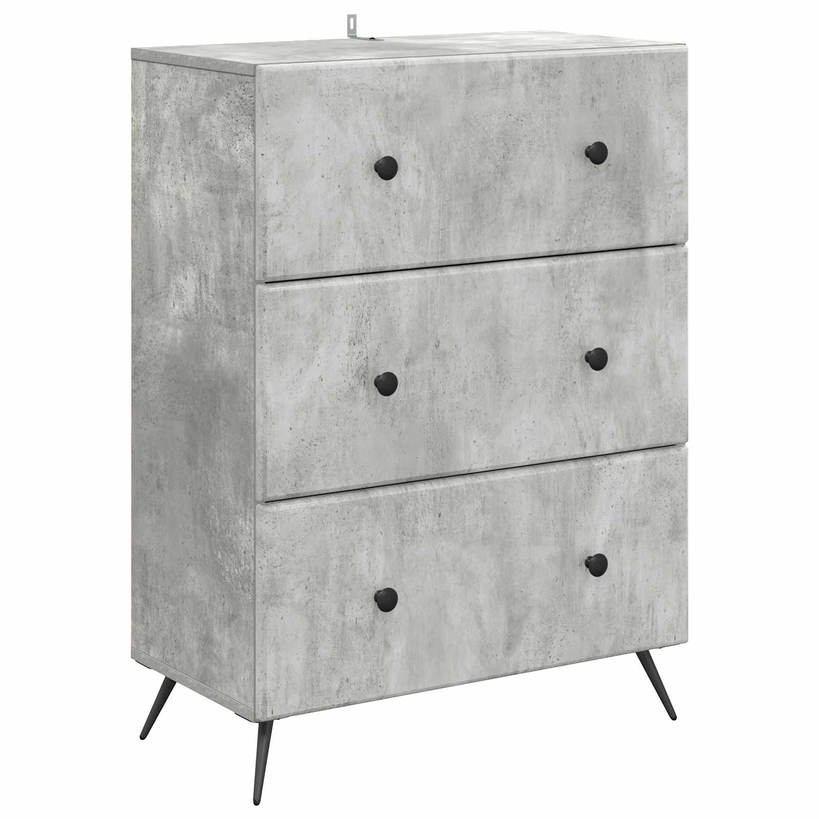 Schubladenschrank 66 x 34,5 x 90 cm Holzwerkstoff Betongrau