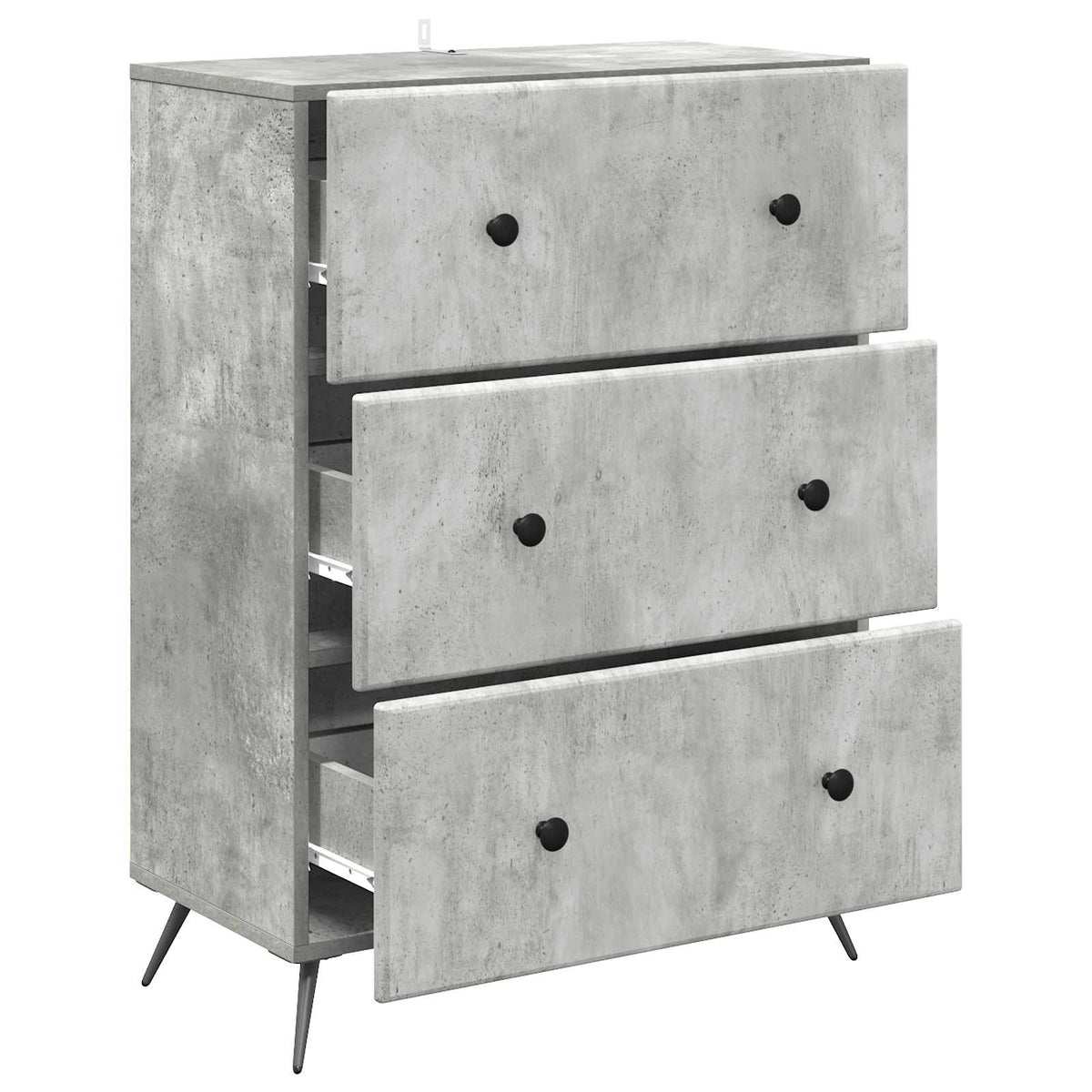 Schubladenschrank 66 x 34,5 x 90 cm Holzwerkstoff Betongrau