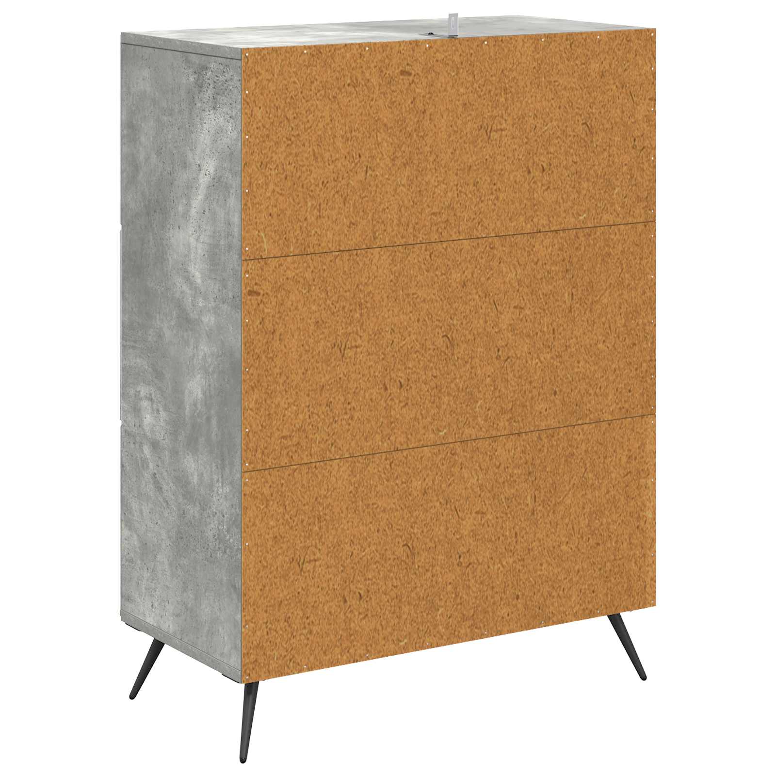 Schubladenschrank 66 x 34,5 x 90 cm Holzwerkstoff Betongrau