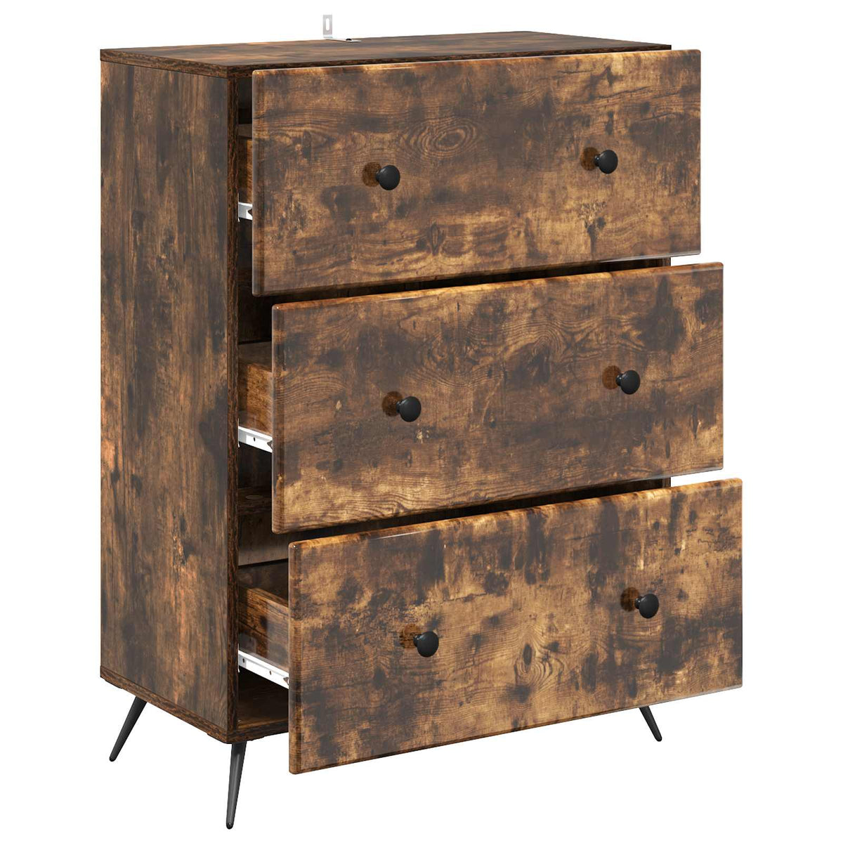 Schubladenschrank 66 x 34,5 x 90 cm Holzwerkstoff Räuchereiche