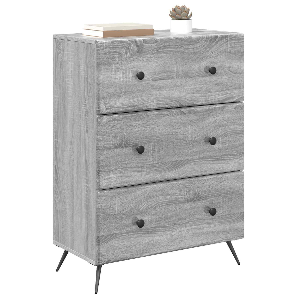 Schubladenschrank 66 x 34,5 x 90 cm Holzwerkstoff Sonoma-Grau