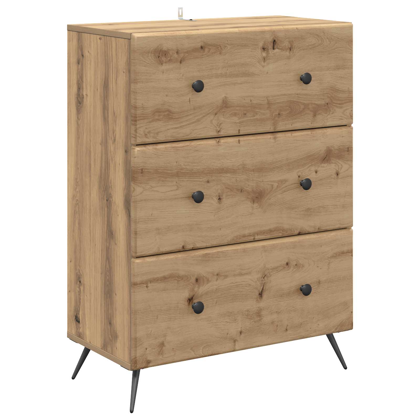 Schubladenschrank 66 x 34,5 x 90 cm Holzwerkstoff Artisan-Eiche