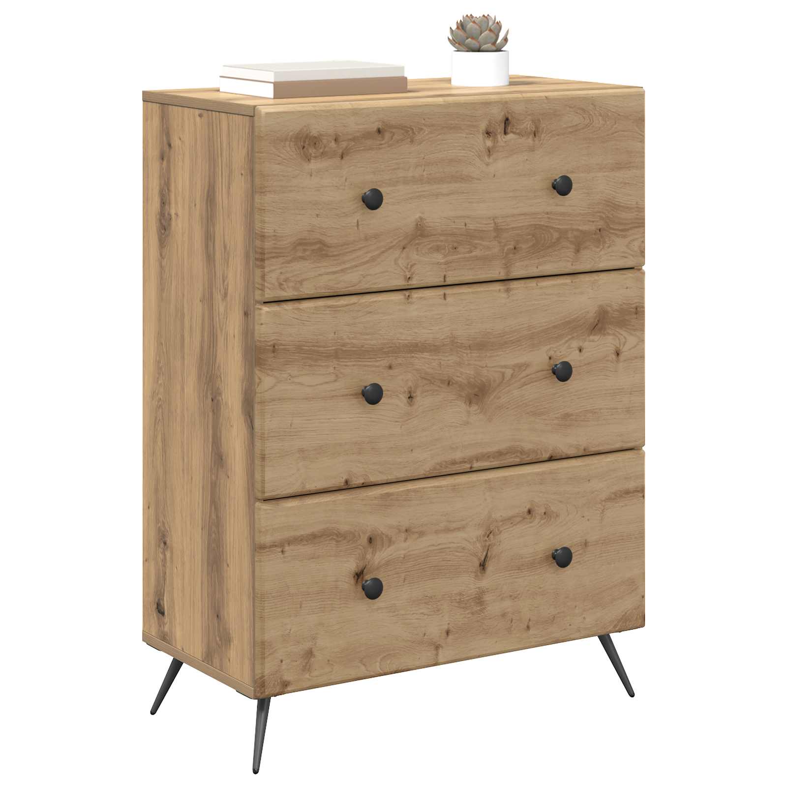 Schubladenschrank 66 x 34,5 x 90 cm Holzwerkstoff Artisan-Eiche
