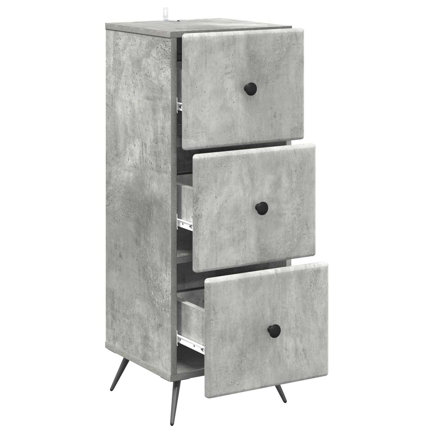 Schubladenschrank Betongrau 33 x 34,5 x 90 cm Holzwerkstoff
