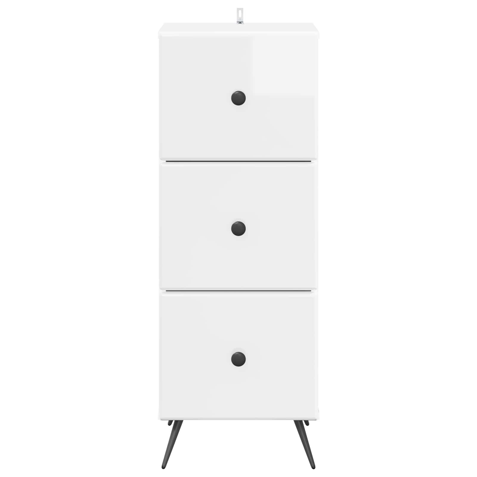 Schubladenschrank Hochglanz Weiß 33 x 34,5 x 90 cm
