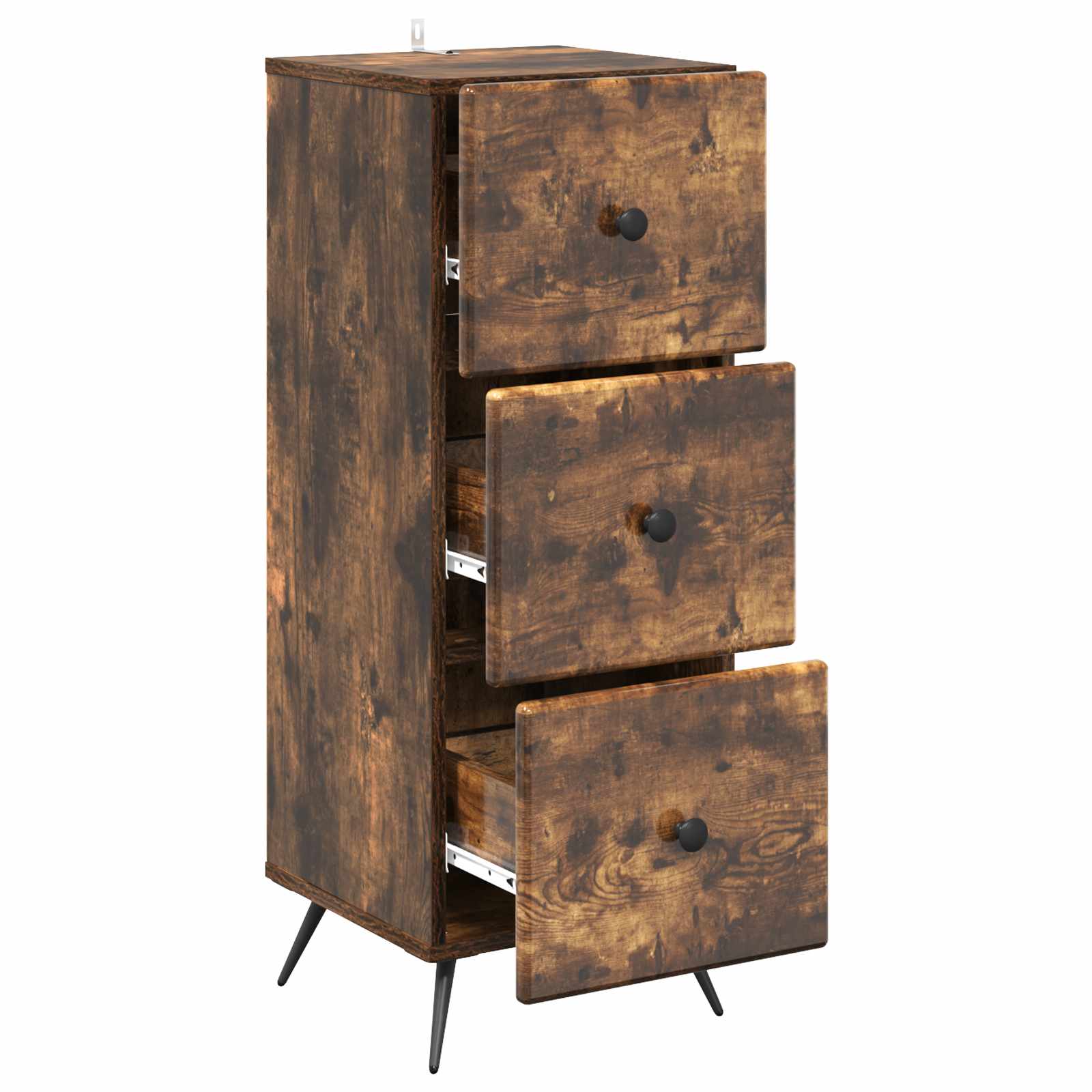 Schubladenschrank Geräucherte Eiche 33 x 34,5 x 90 cm