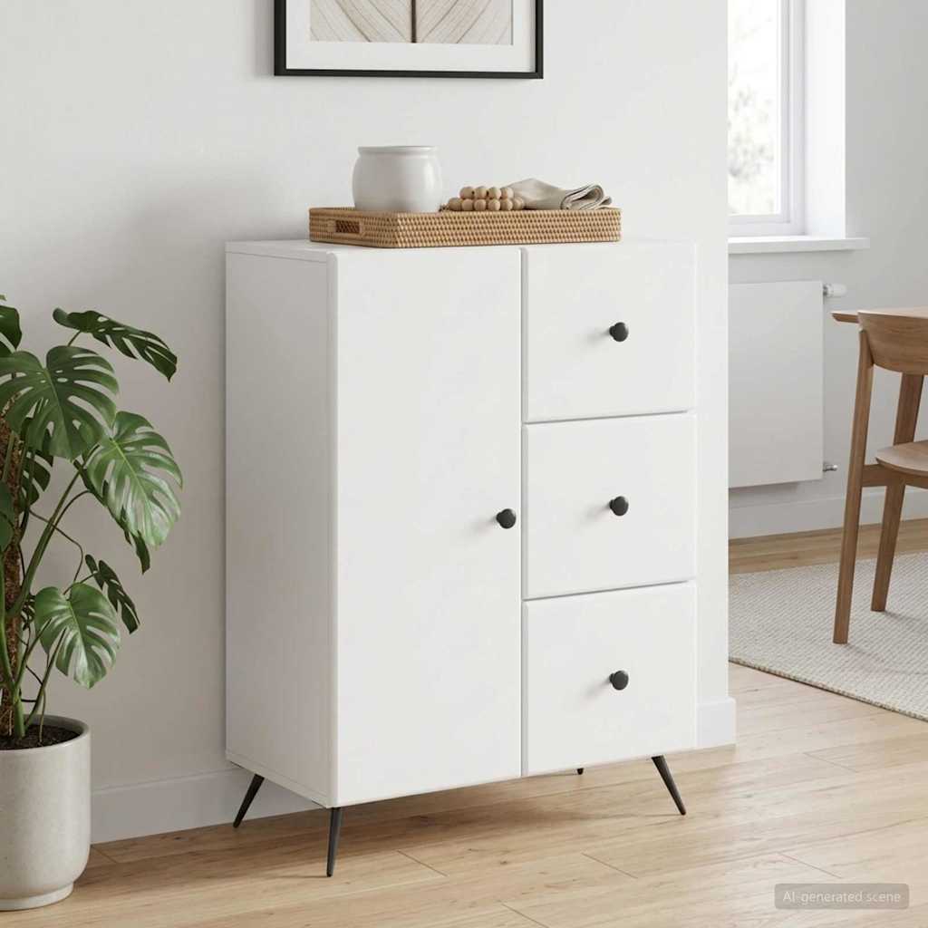 Sideboard Weiß 66 x 34,5 x 90 cm Holzwerkstoff