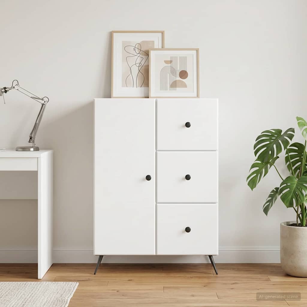 Sideboard Weiß 66 x 34,5 x 90 cm Holzwerkstoff