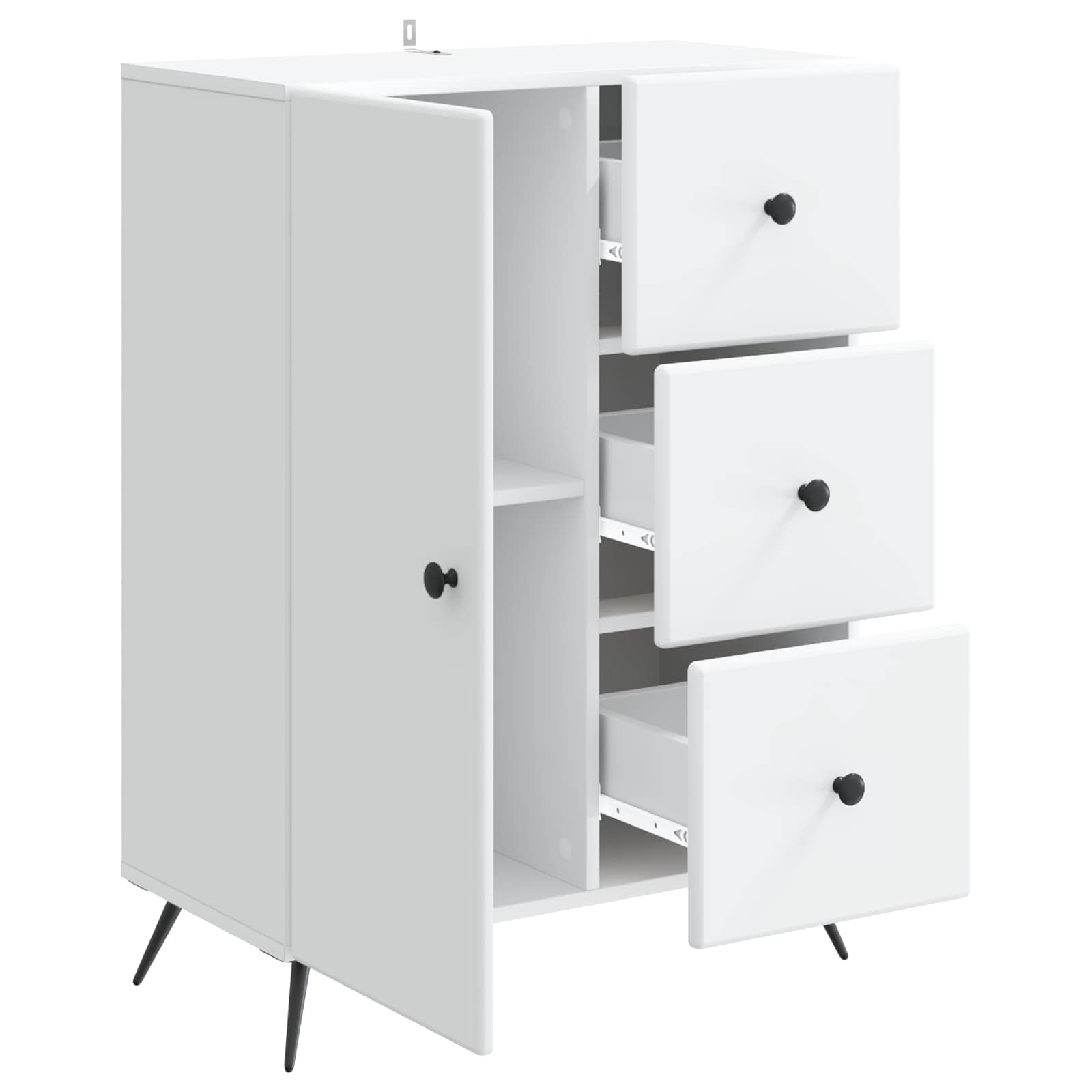 Sideboard Weiß 66 x 34,5 x 90 cm Holzwerkstoff