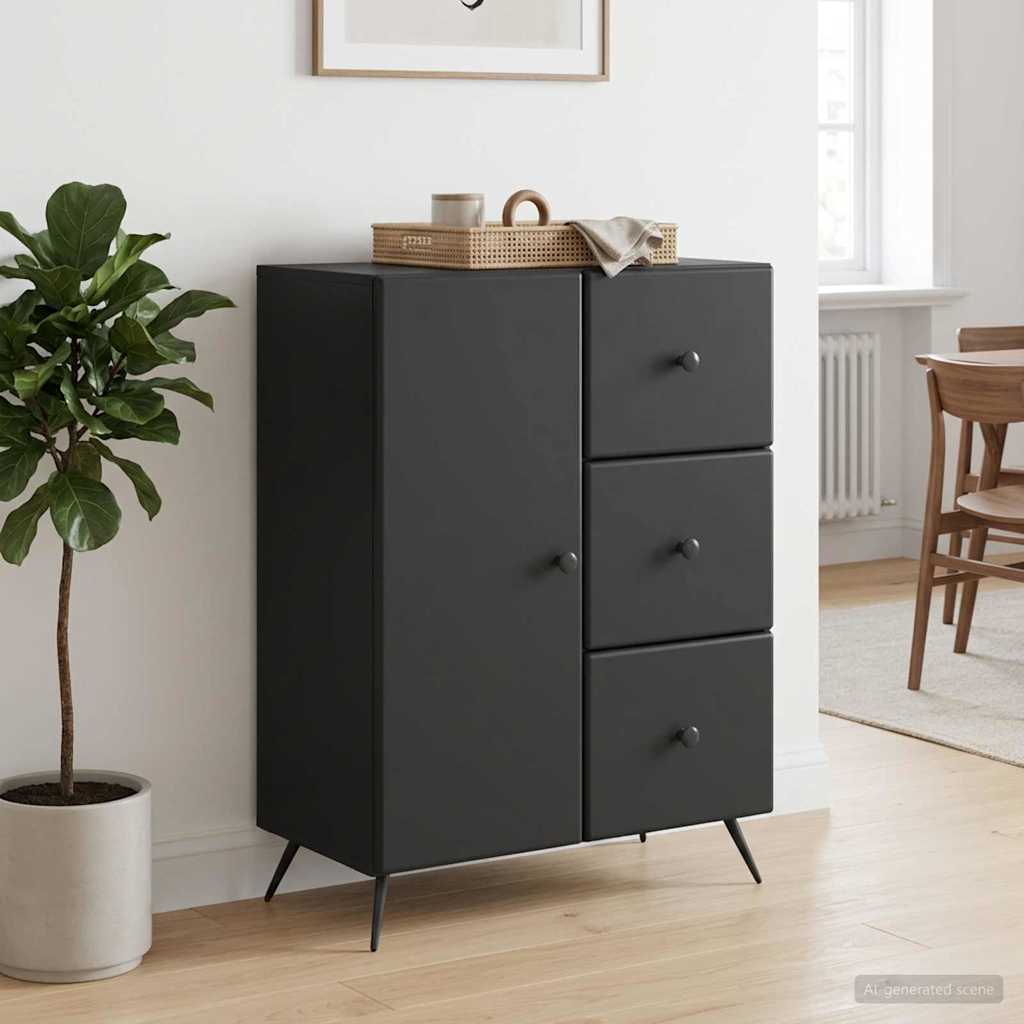 Sideboard Schwarz 66 x 34,5 x 90 cm Holzwerkstoff