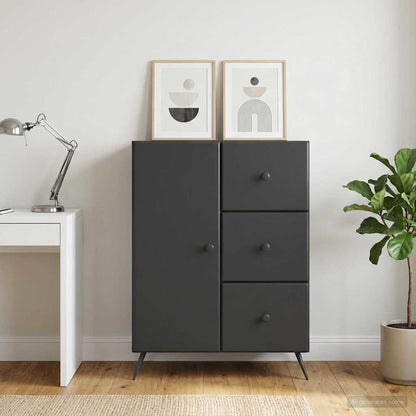 Sideboard Schwarz 66 x 34,5 x 90 cm Holzwerkstoff