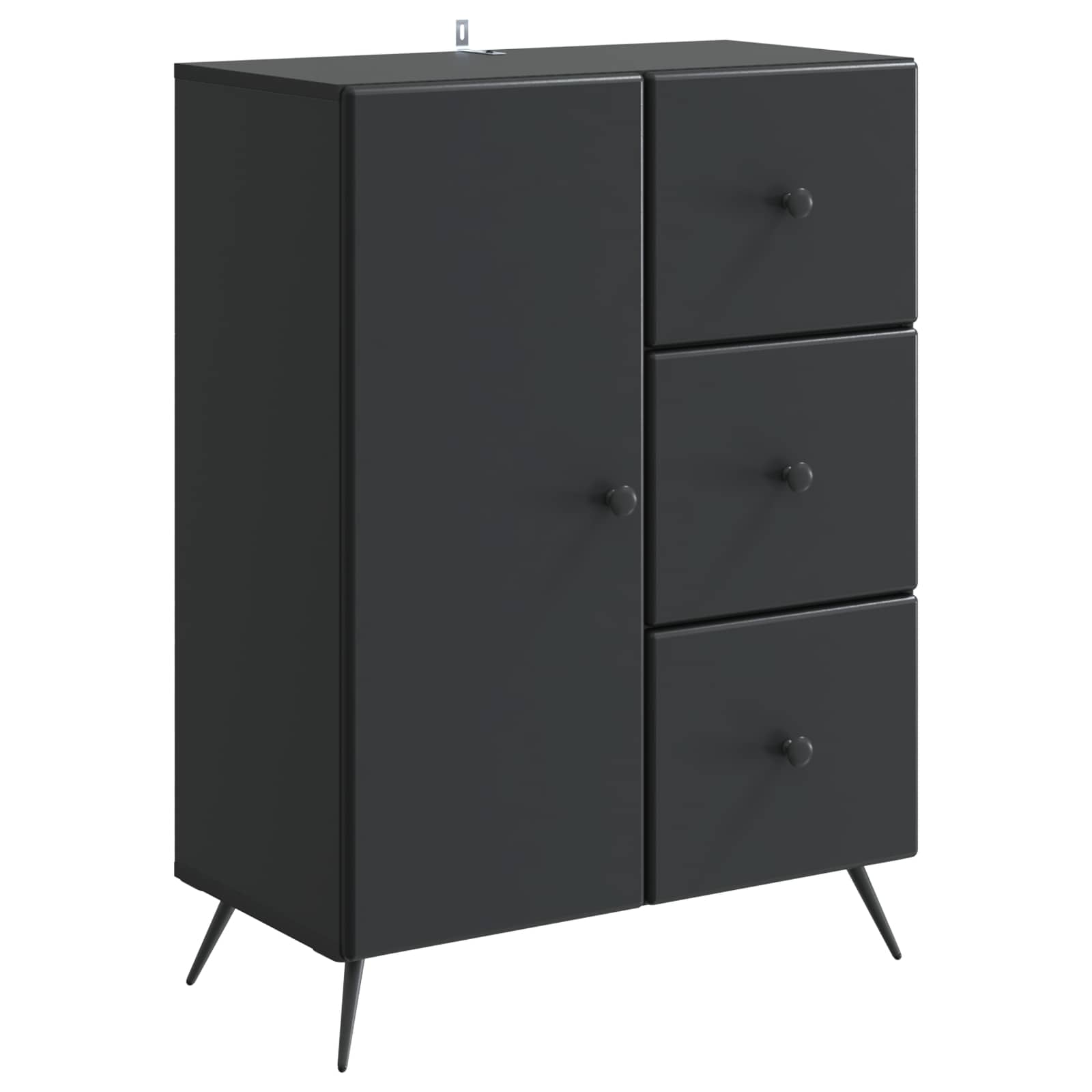 Sideboard Schwarz 66 x 34,5 x 90 cm Holzwerkstoff