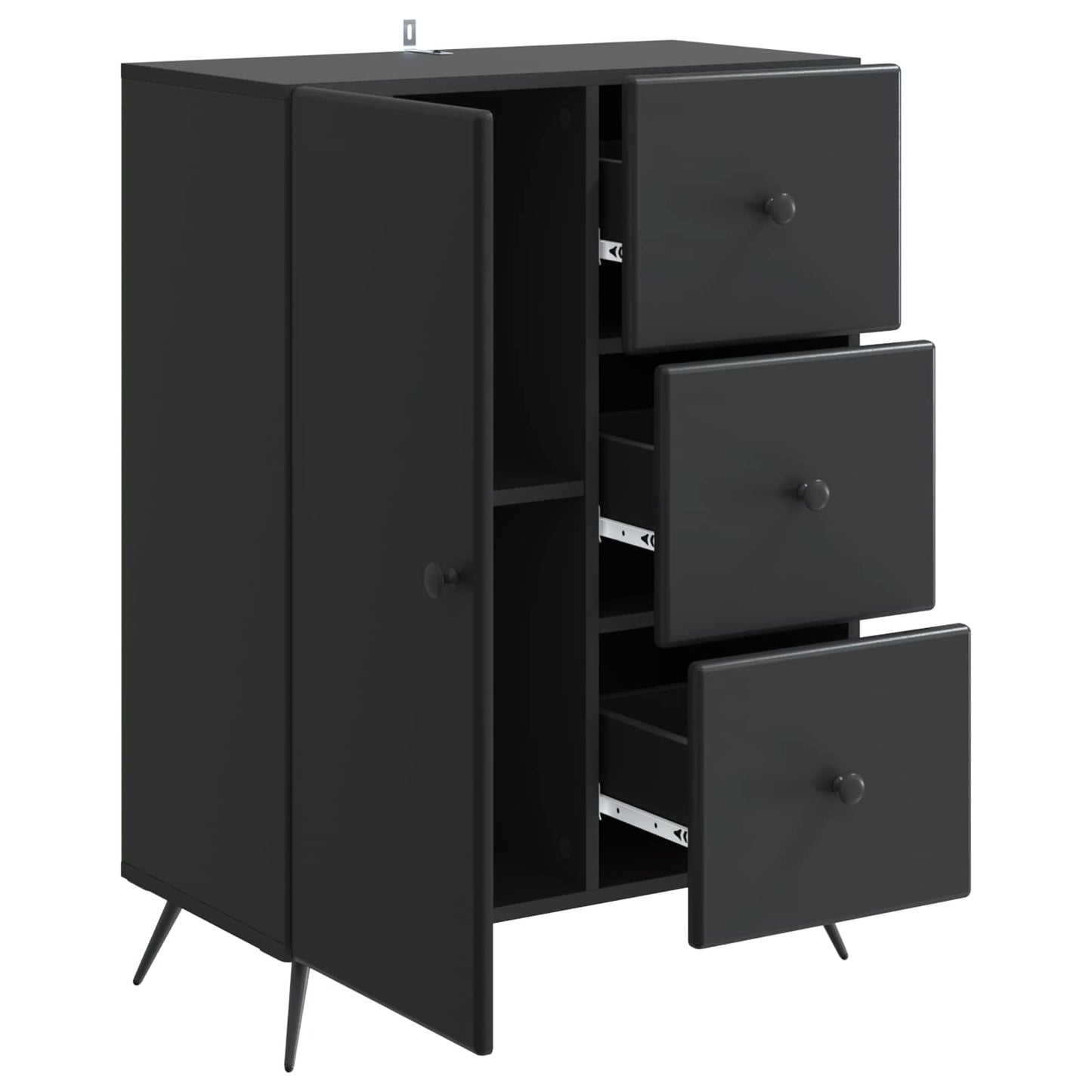 Sideboard Schwarz 66 x 34,5 x 90 cm Holzwerkstoff