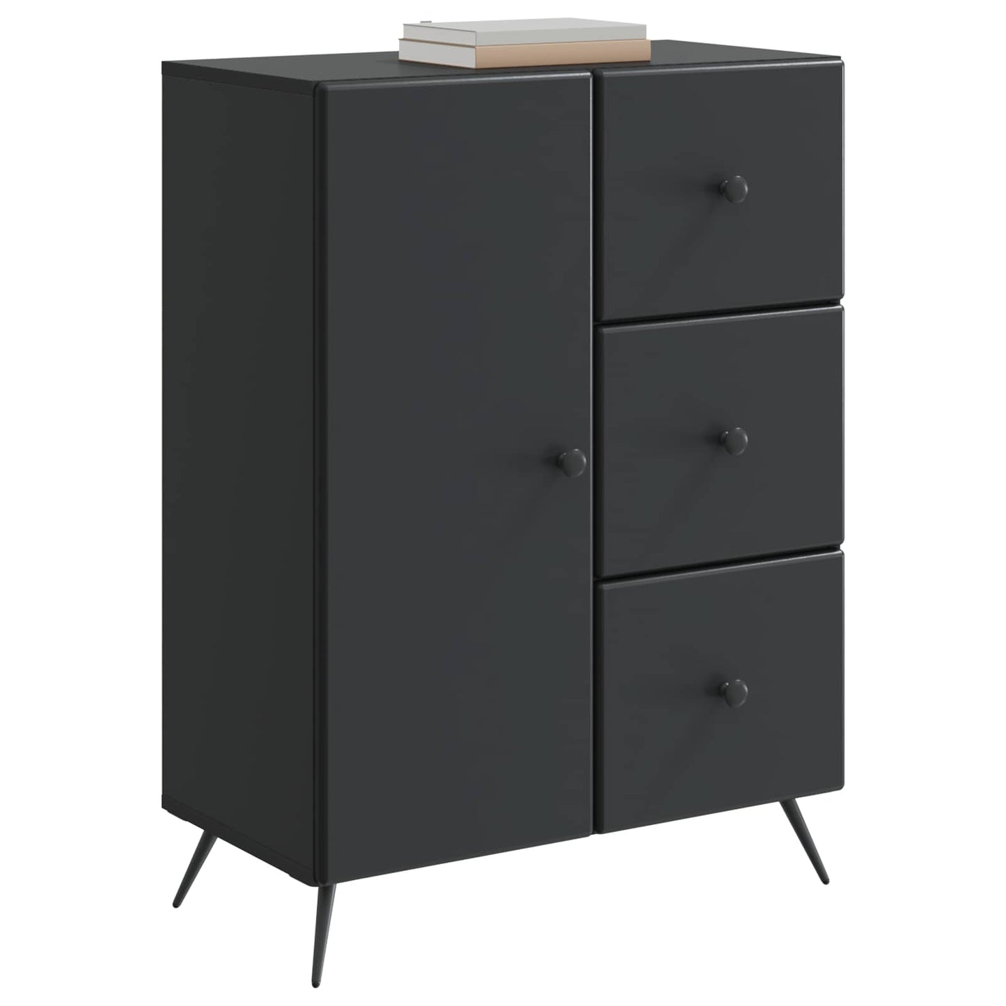 Sideboard Schwarz 66 x 34,5 x 90 cm Holzwerkstoff