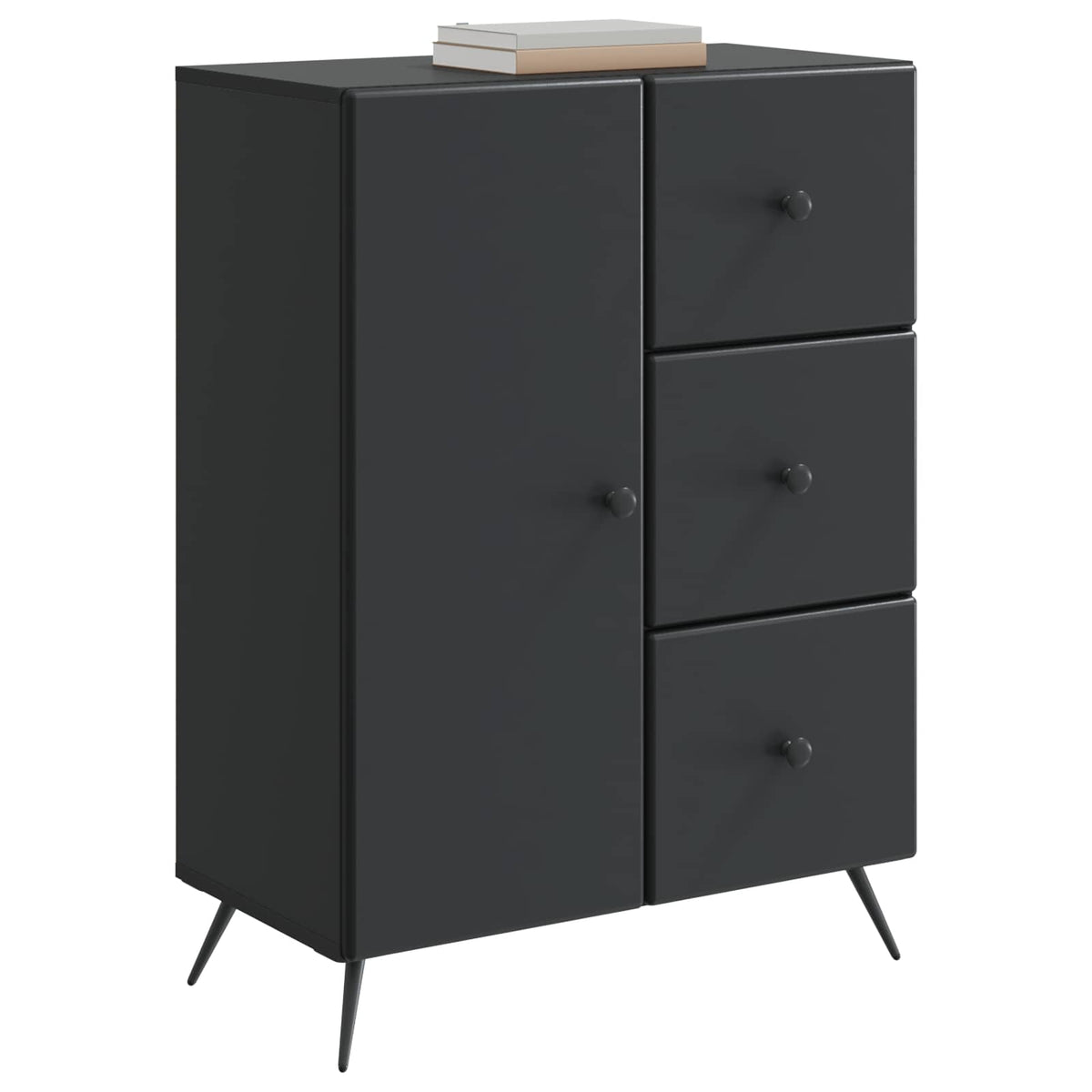 Sideboard Schwarz 66 x 34,5 x 90 cm Holzwerkstoff