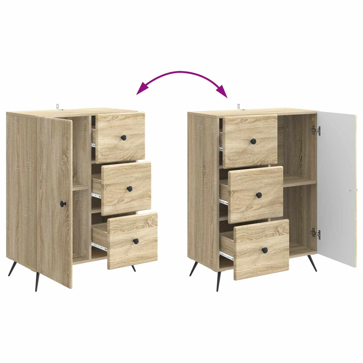 Sideboard Sonoma-Eiche 66 x 34,5 x 90 cm Holzwerkstoff