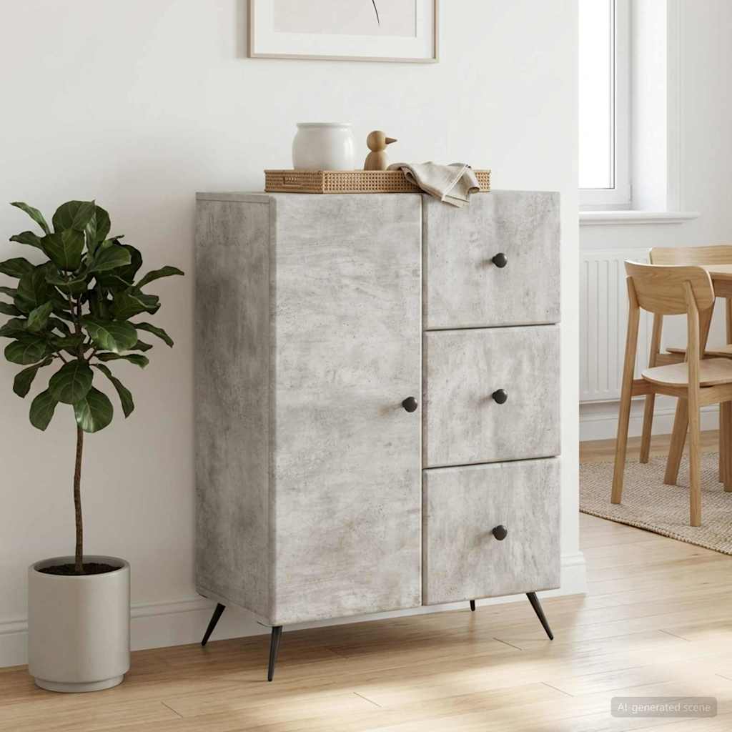 Sideboard Betongrau 66 x 34,5 x 90 cm Holzwerkstoff