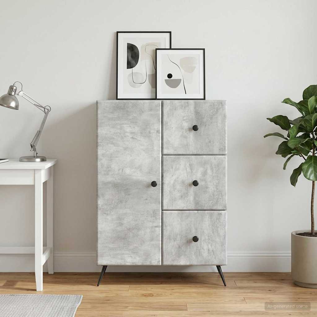 Sideboard Betongrau 66 x 34,5 x 90 cm Holzwerkstoff