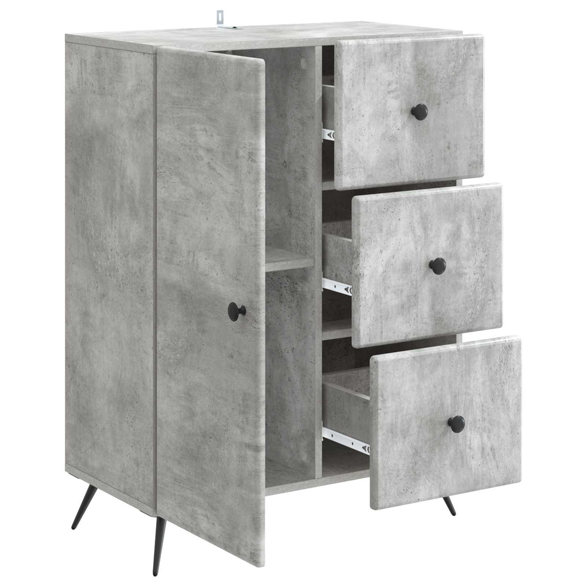 Sideboard Betongrau 66 x 34,5 x 90 cm Holzwerkstoff