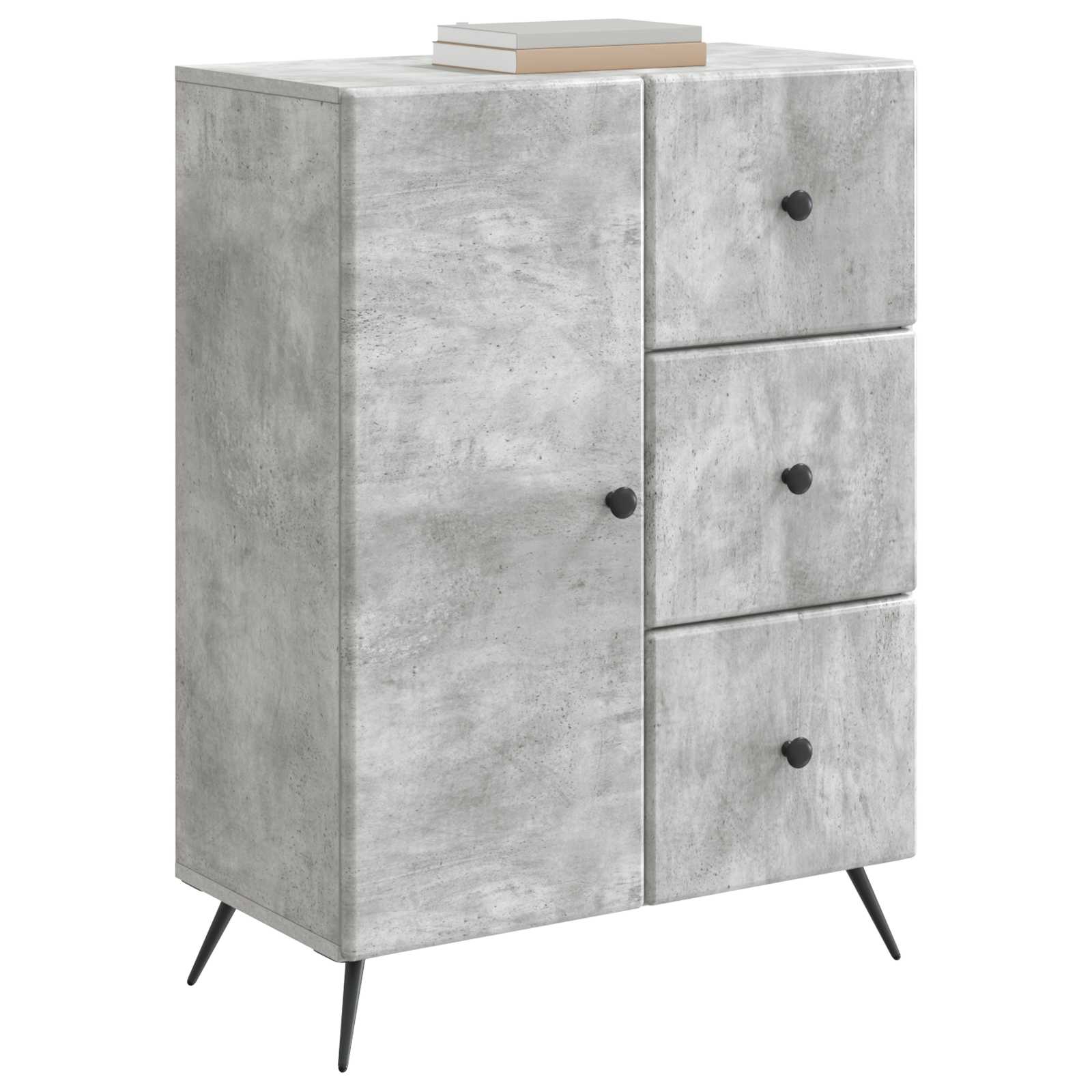 Sideboard Betongrau 66 x 34,5 x 90 cm Holzwerkstoff