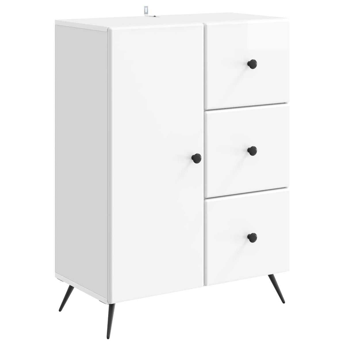 Sideboard Hochglanz Weiß 66 x 34,5 x 90 cm Holzwerkstoff