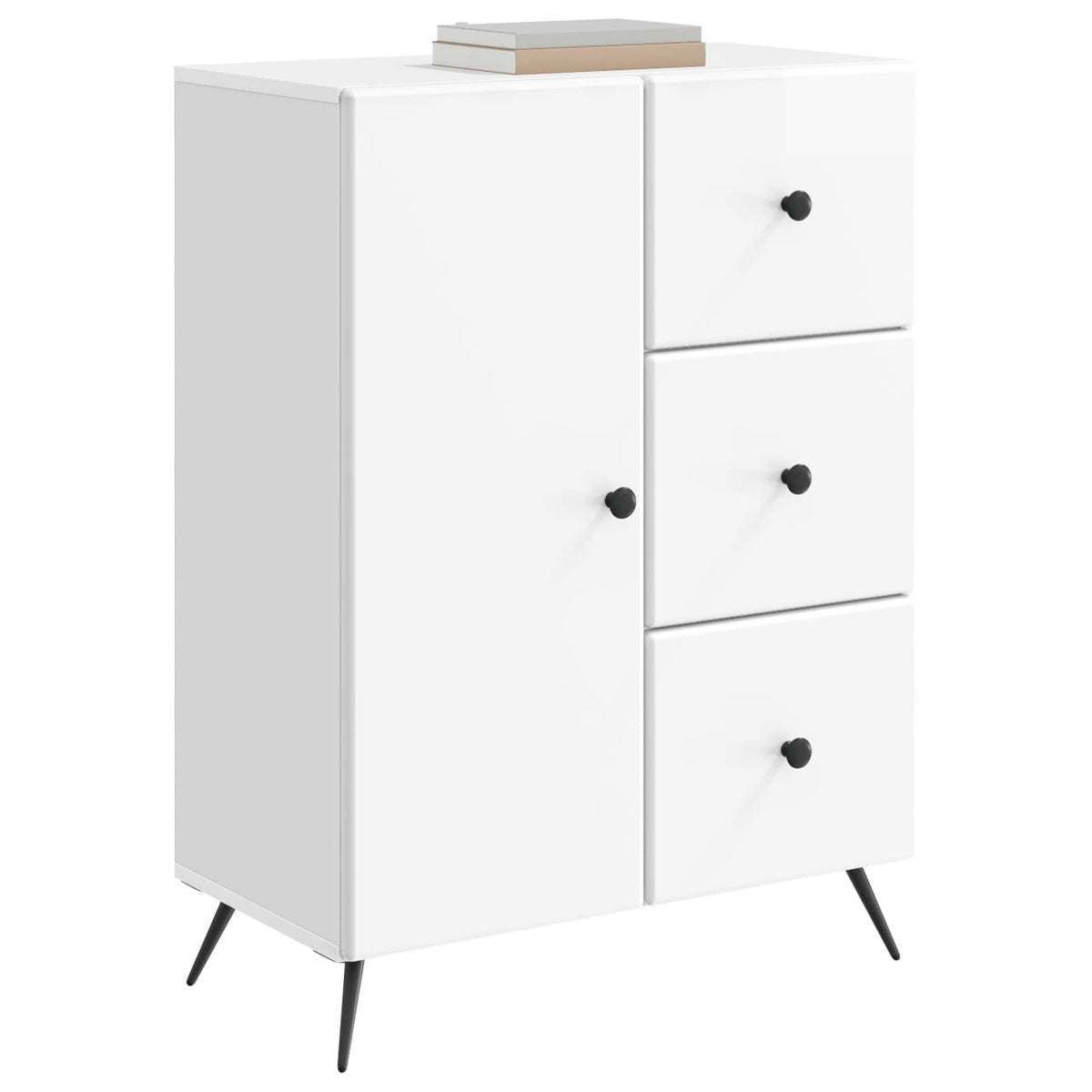 Sideboard Hochglanz Weiß 66 x 34,5 x 90 cm Holzwerkstoff