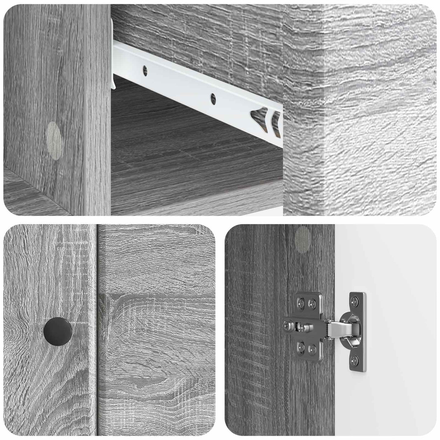 Sideboard Sonoma-Grau 66 x 34,5 x 90 cm Holzwerkstoff