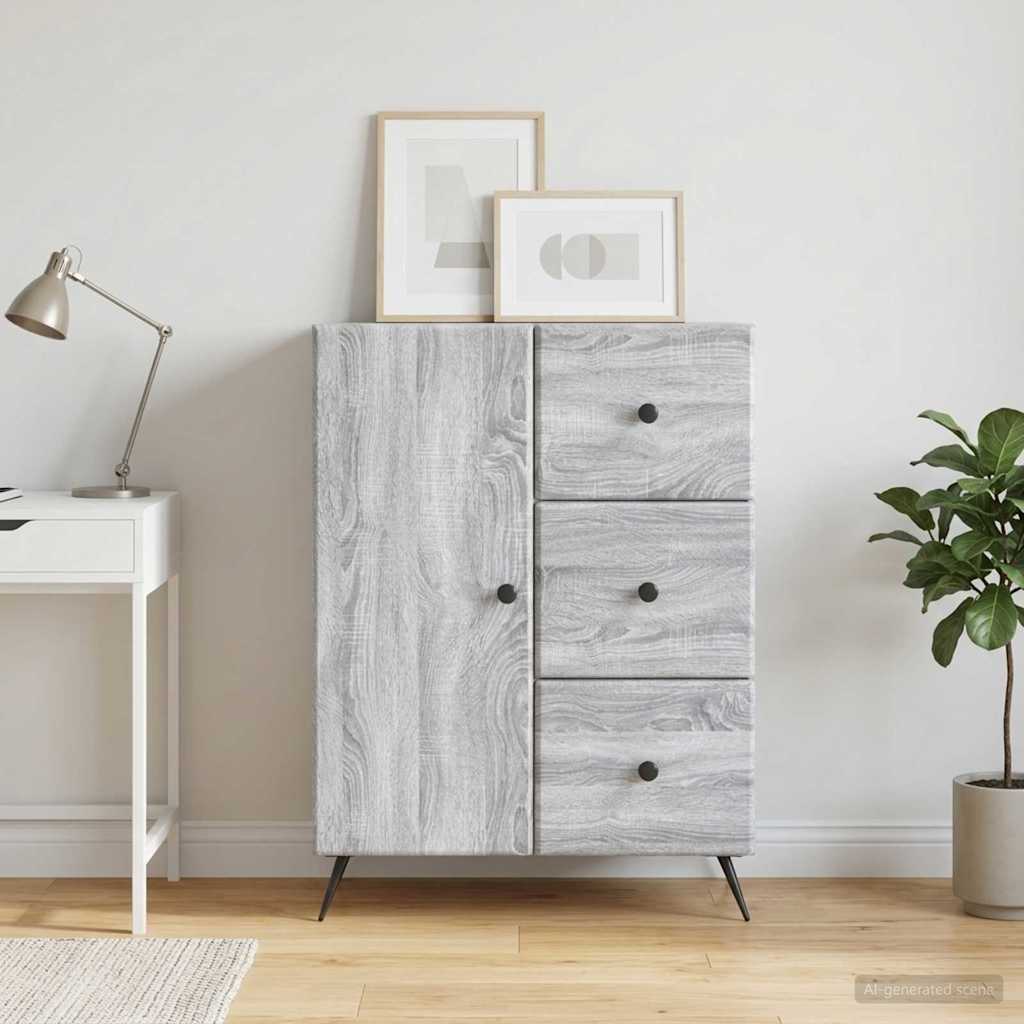 Sideboard Sonoma-Grau 66 x 34,5 x 90 cm Holzwerkstoff