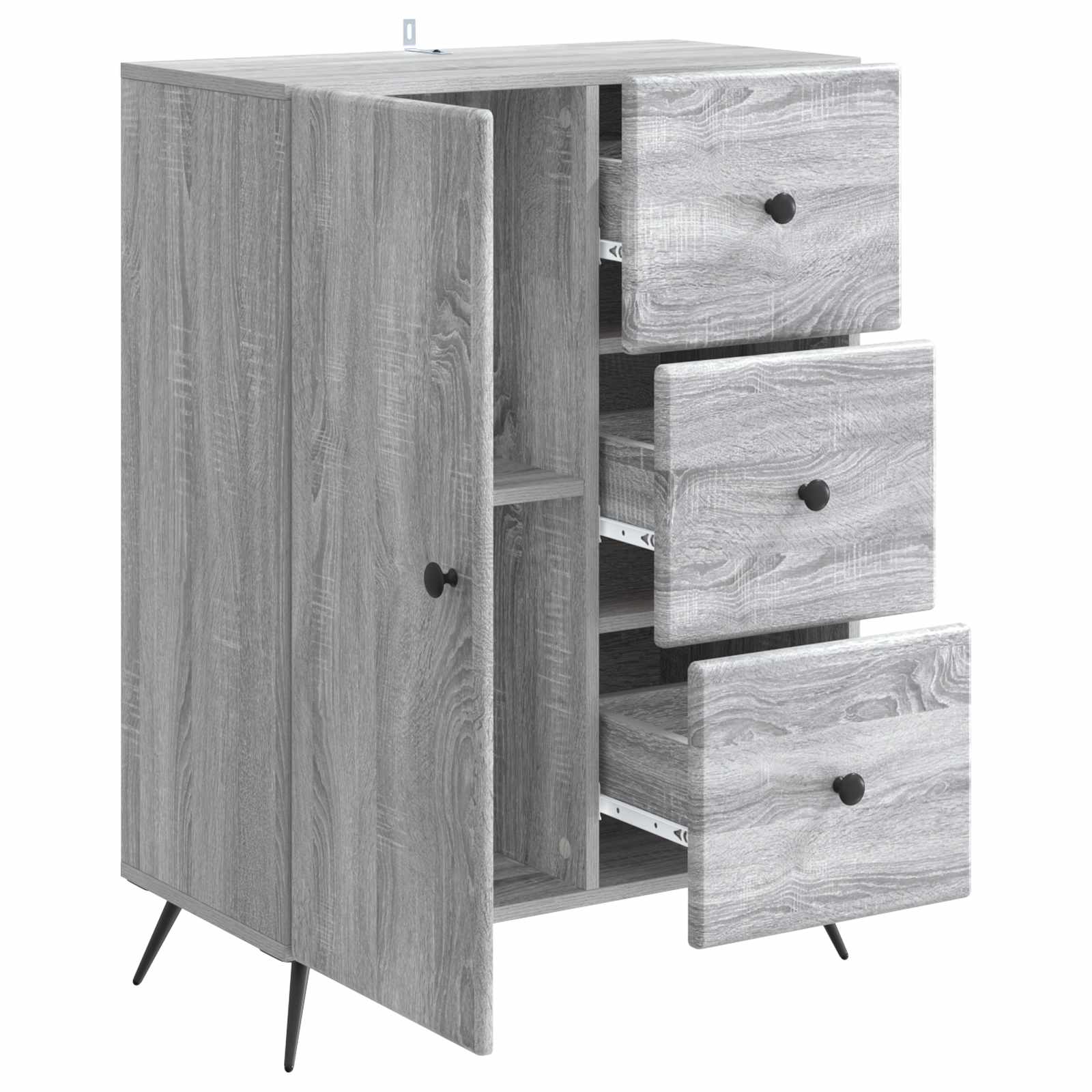Sideboard Sonoma-Grau 66 x 34,5 x 90 cm Holzwerkstoff