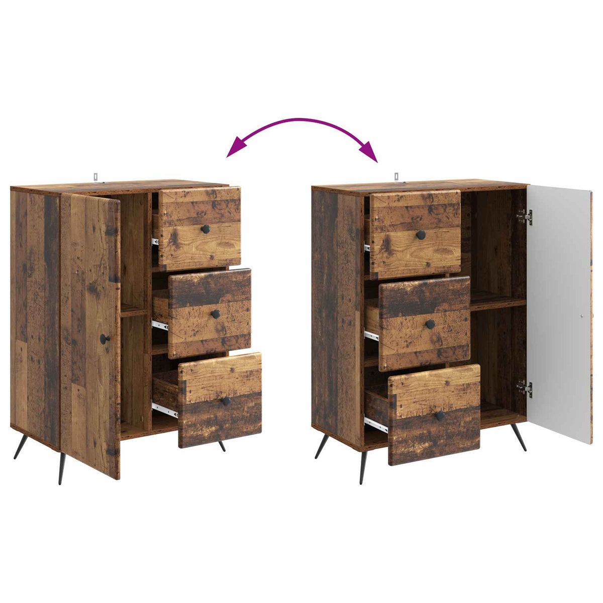 Sideboard Altholz 66 x 34,5 x 90 cm Holzwerkstoff