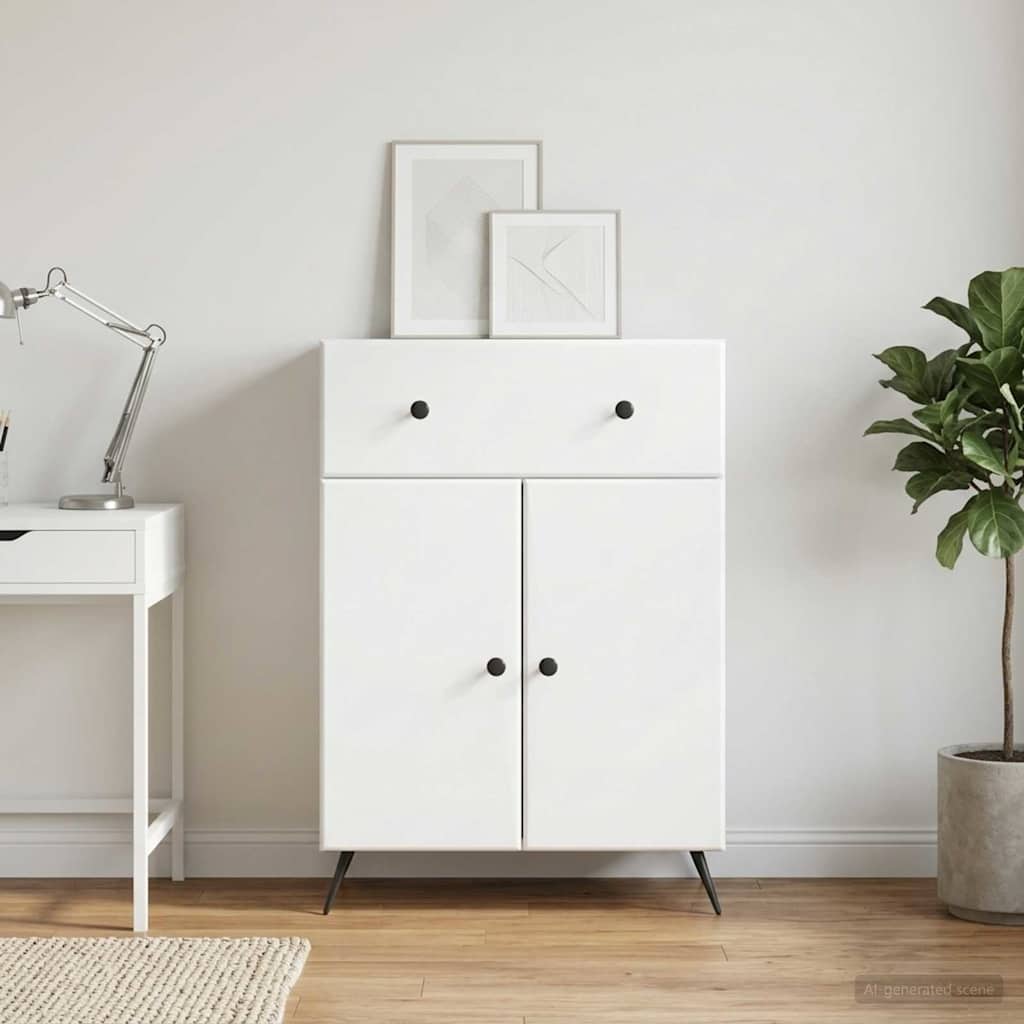 Sideboard Weiß 66 x 34,5 x 90 cm Holzwerkstoff