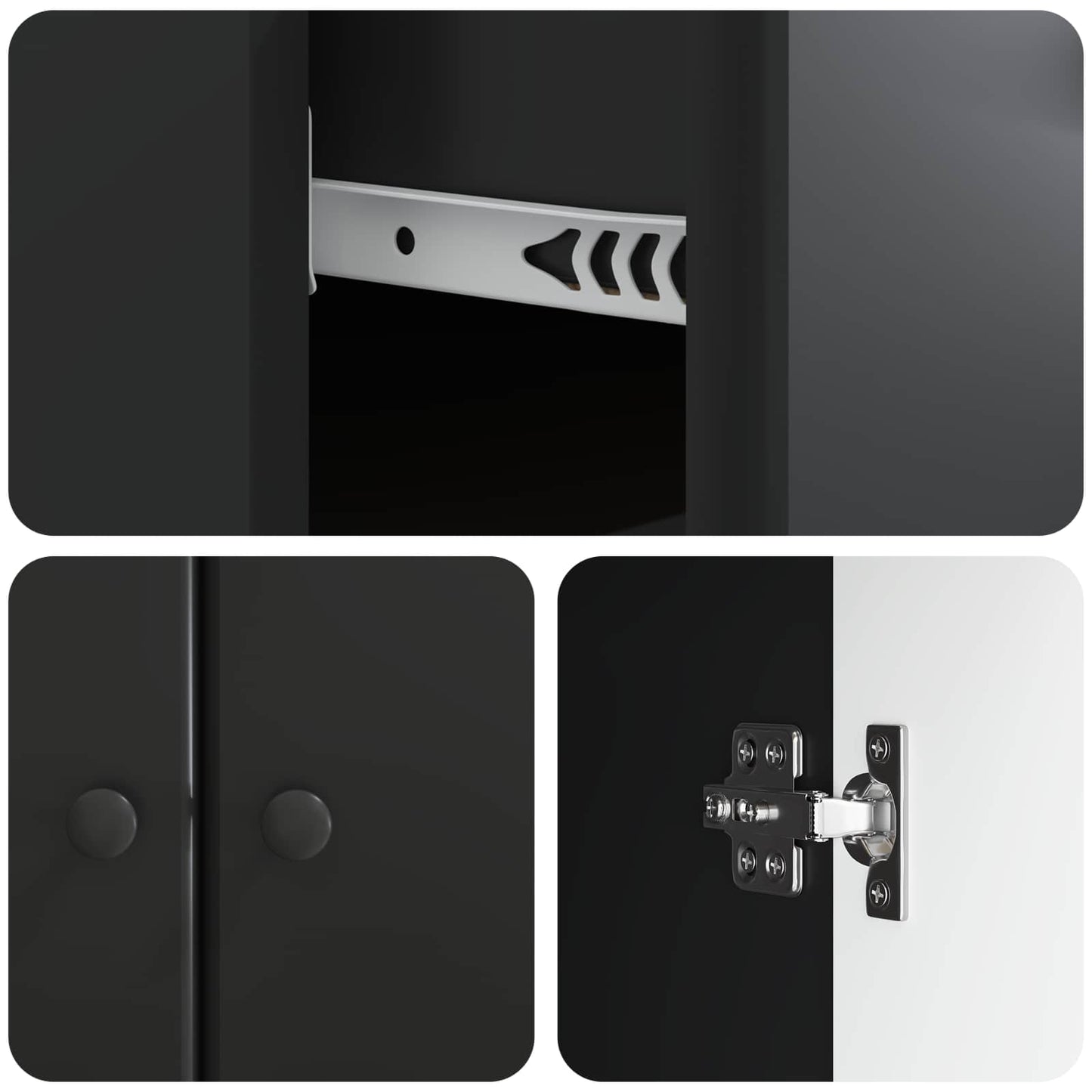 Sideboard Schwarz 66 x 34,5 x 90 cm Holzwerkstoff
