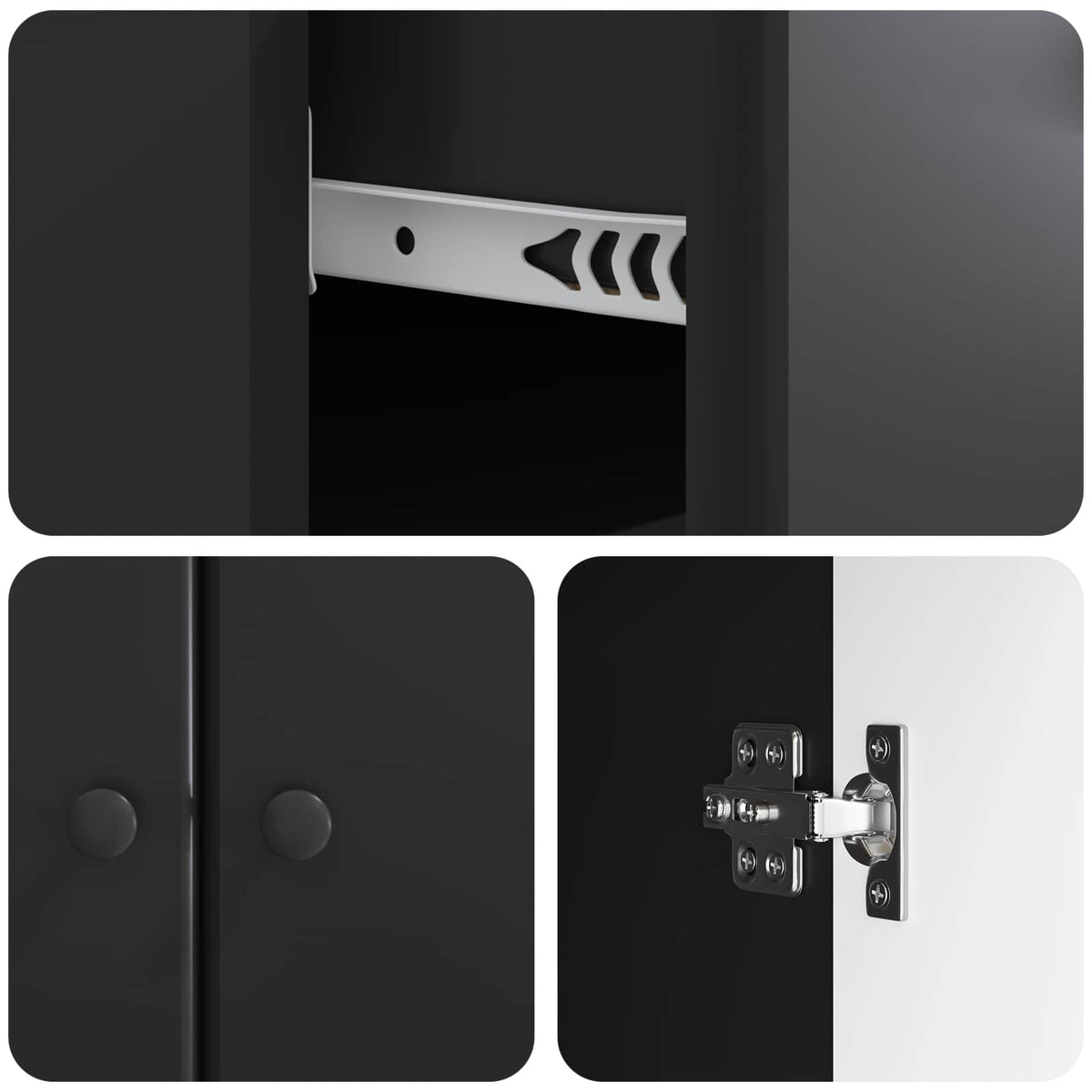 Sideboard Schwarz 66 x 34,5 x 90 cm Holzwerkstoff