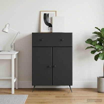 Sideboard Schwarz 66 x 34,5 x 90 cm Holzwerkstoff