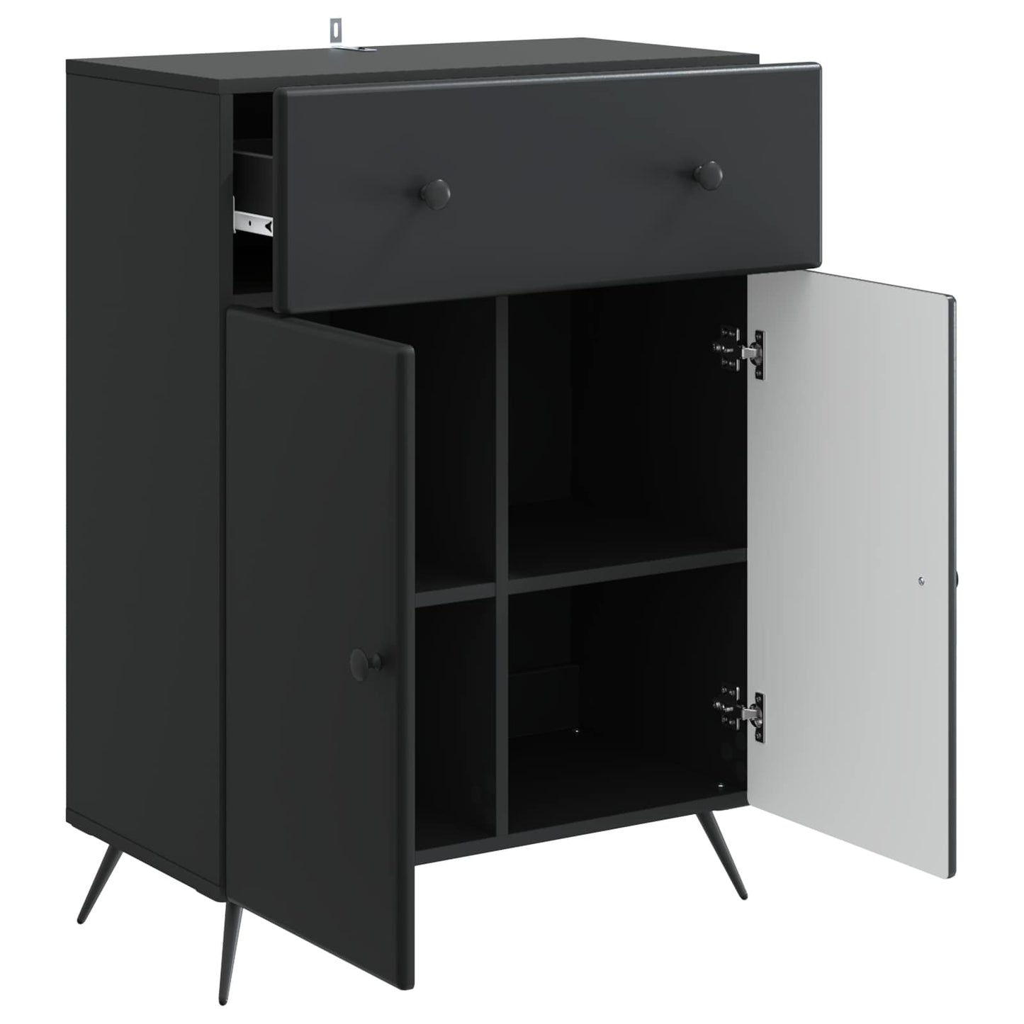 Sideboard Schwarz 66 x 34,5 x 90 cm Holzwerkstoff