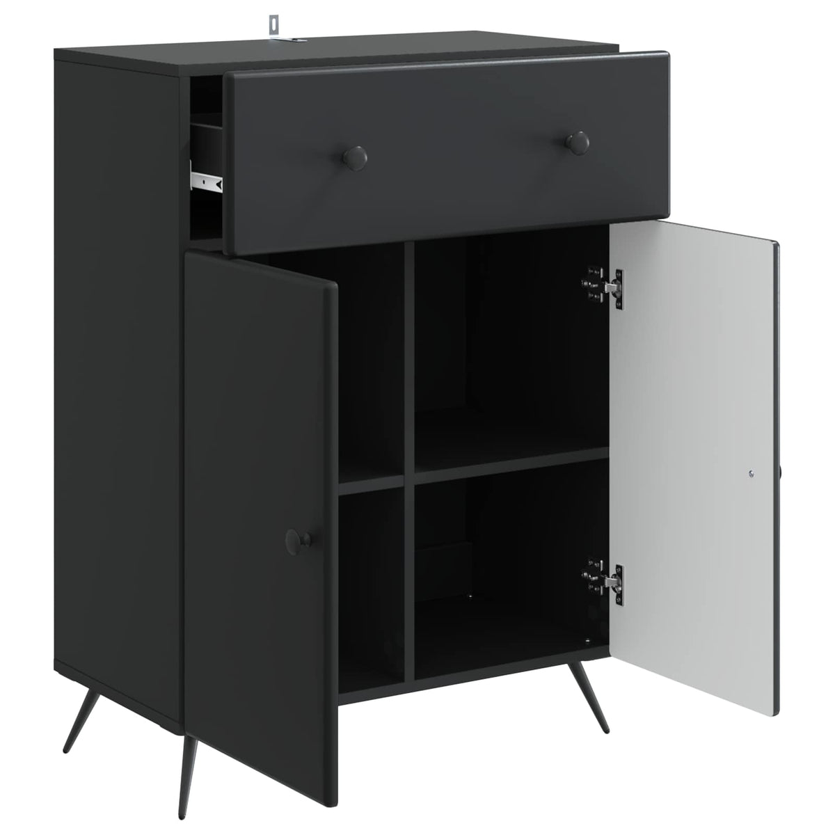 Sideboard Schwarz 66 x 34,5 x 90 cm Holzwerkstoff