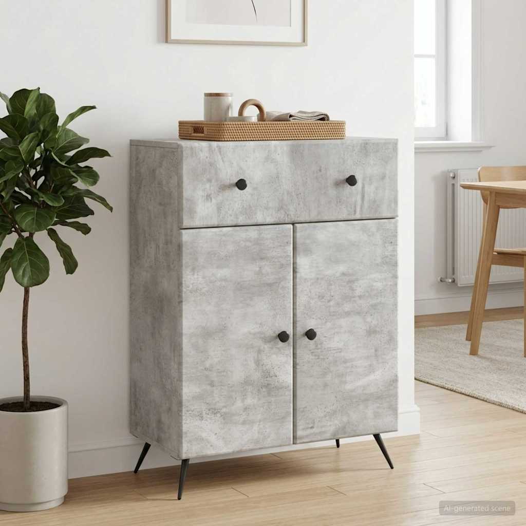Sideboard Betongrau 66 x 34,5 x 90 cm Holzwerkstoff