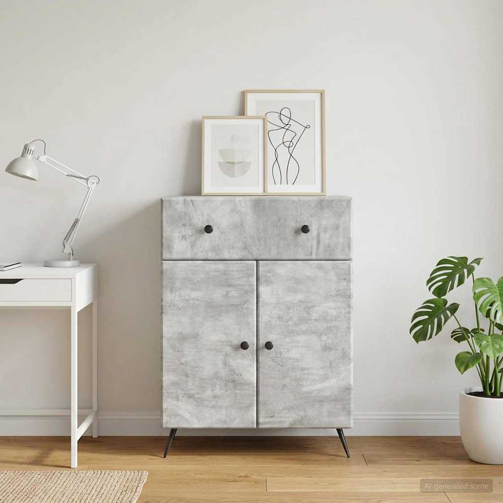 Sideboard Betongrau 66 x 34,5 x 90 cm Holzwerkstoff