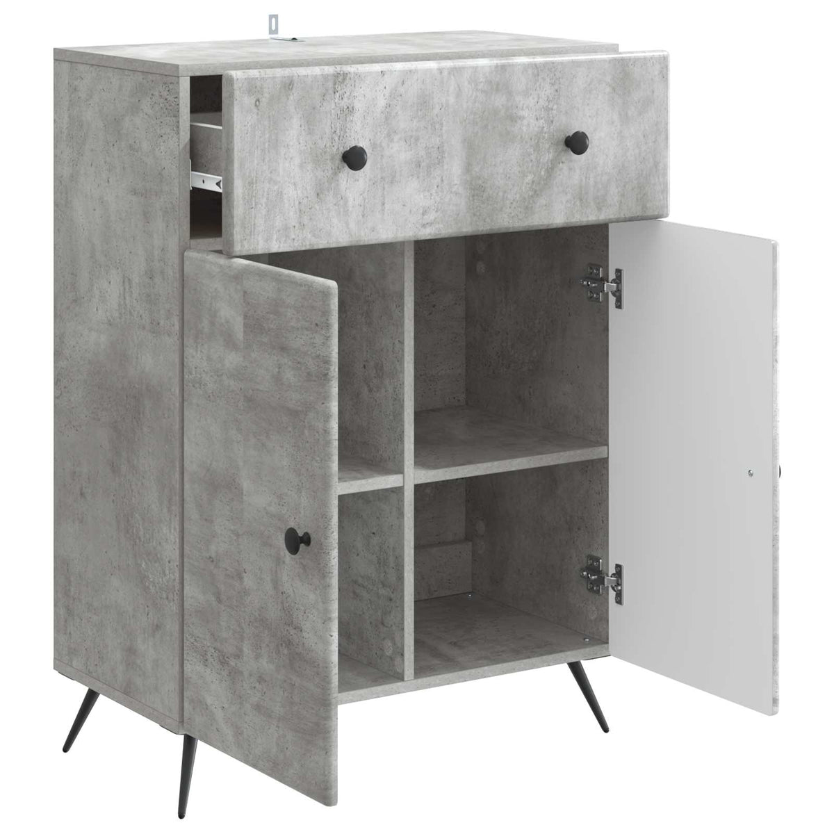 Sideboard Betongrau 66 x 34,5 x 90 cm Holzwerkstoff
