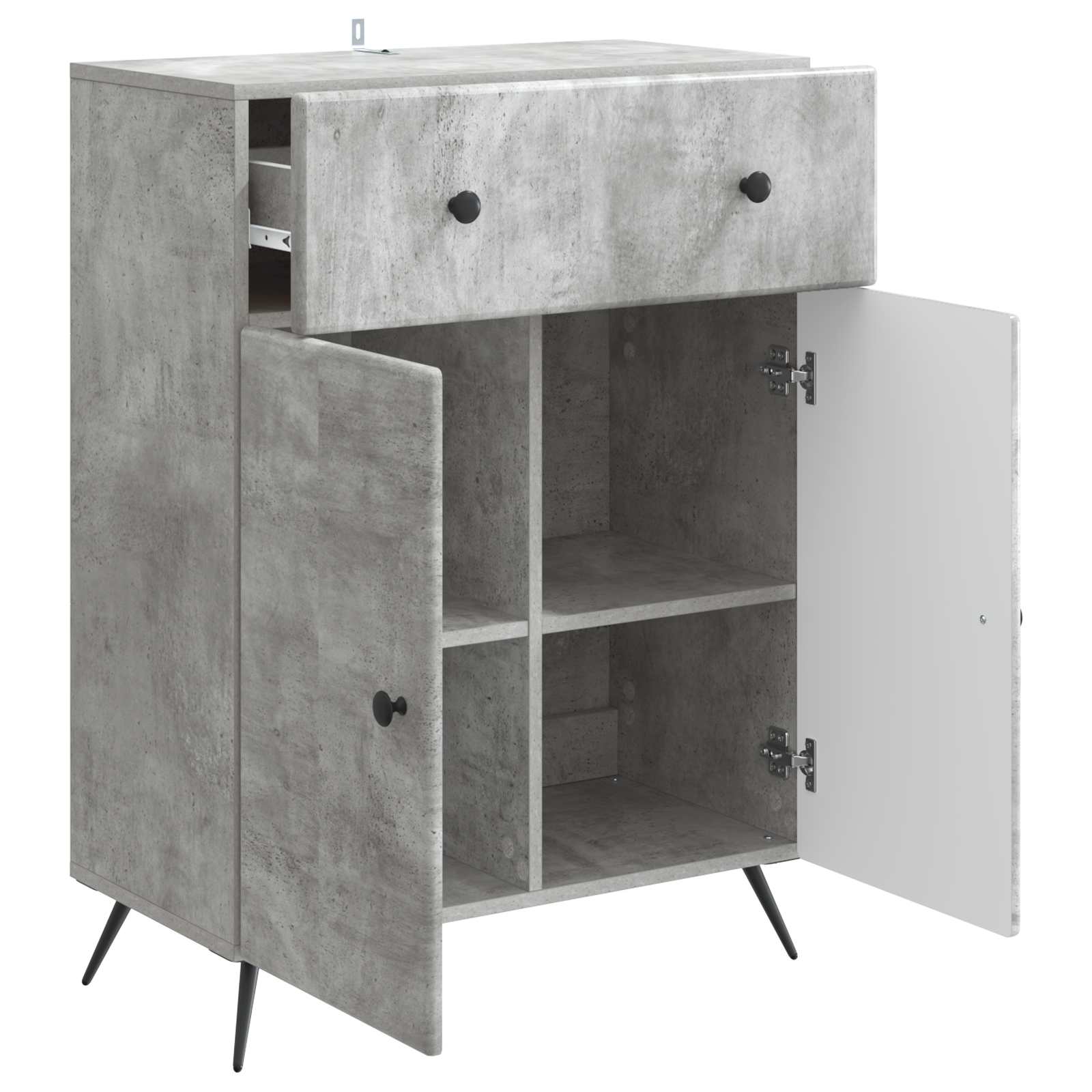 Sideboard Betongrau 66 x 34,5 x 90 cm Holzwerkstoff