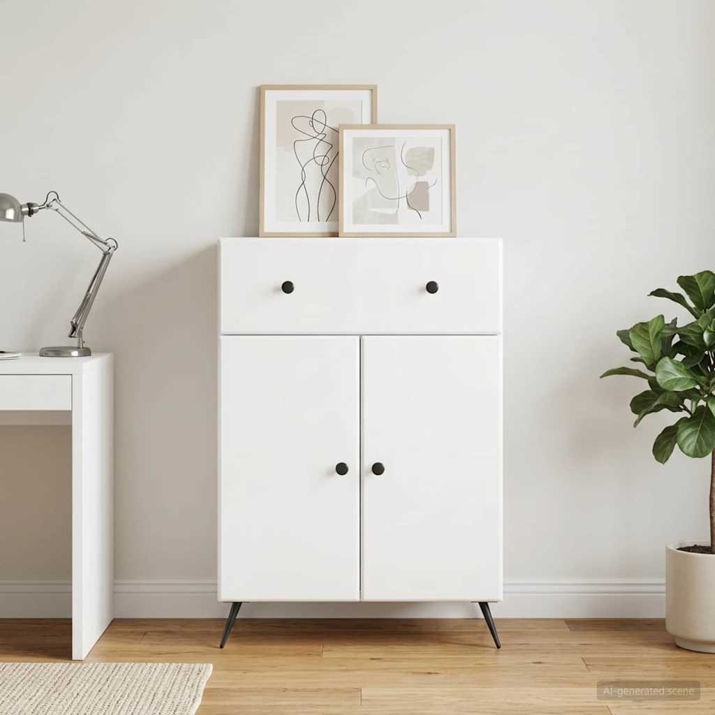Sideboard Hochglanz Weiß 66 x 34,5 x 90 cm Holzwerkstoff