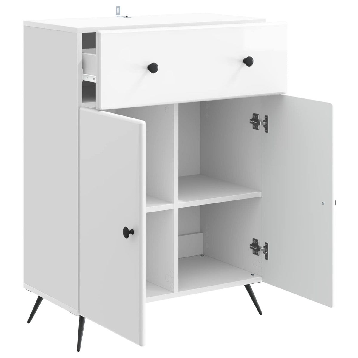 Sideboard Hochglanz Weiß 66 x 34,5 x 90 cm Holzwerkstoff