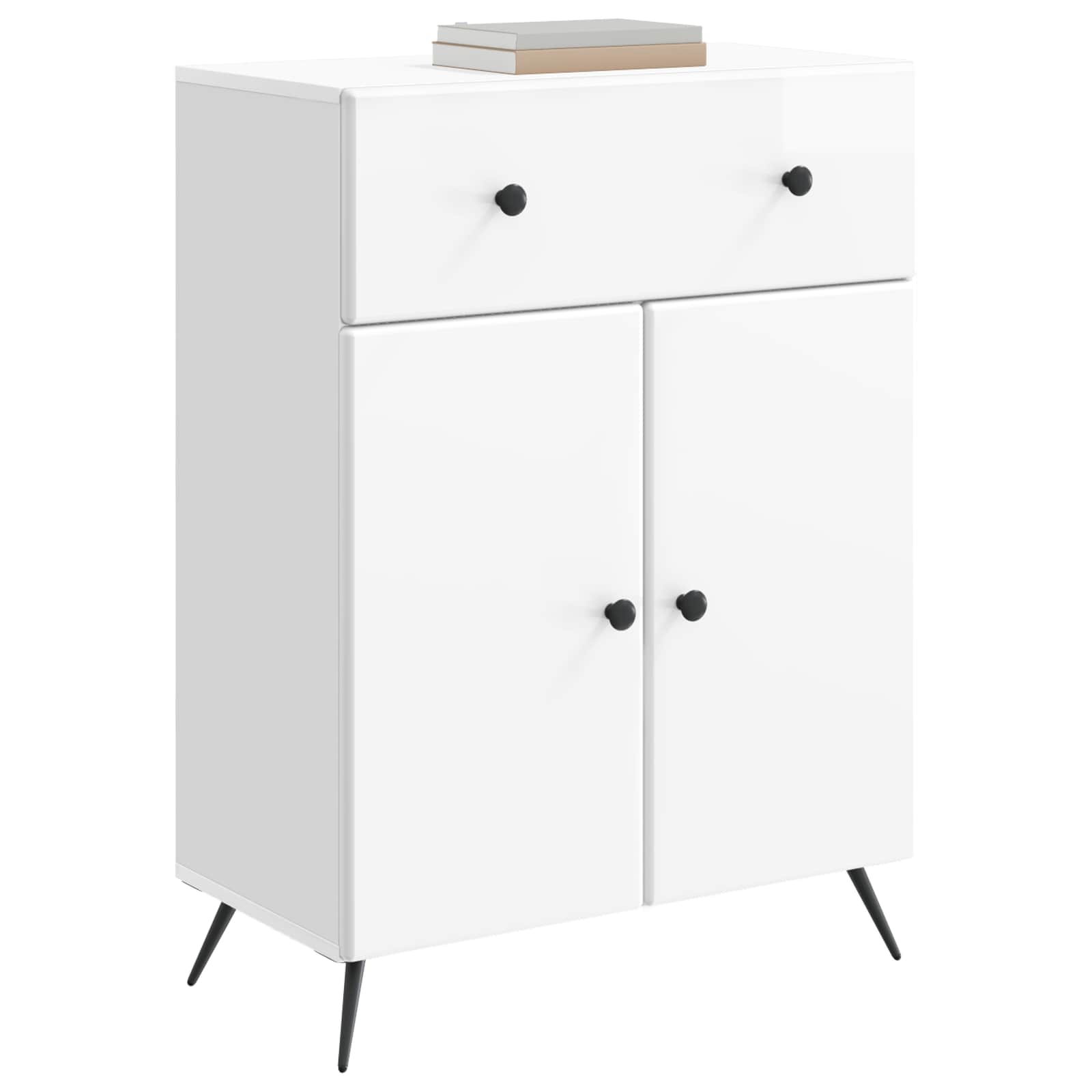 Sideboard Hochglanz Weiß 66 x 34,5 x 90 cm Holzwerkstoff