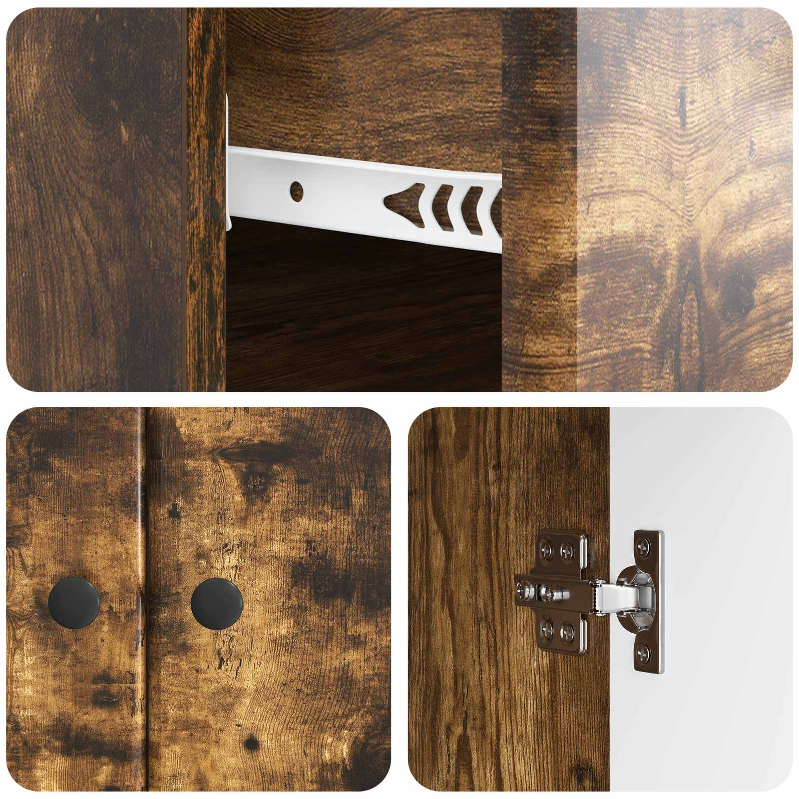 Sideboard Räuchereiche 66 x 34,5 x 90 cm Holzwerkstoff