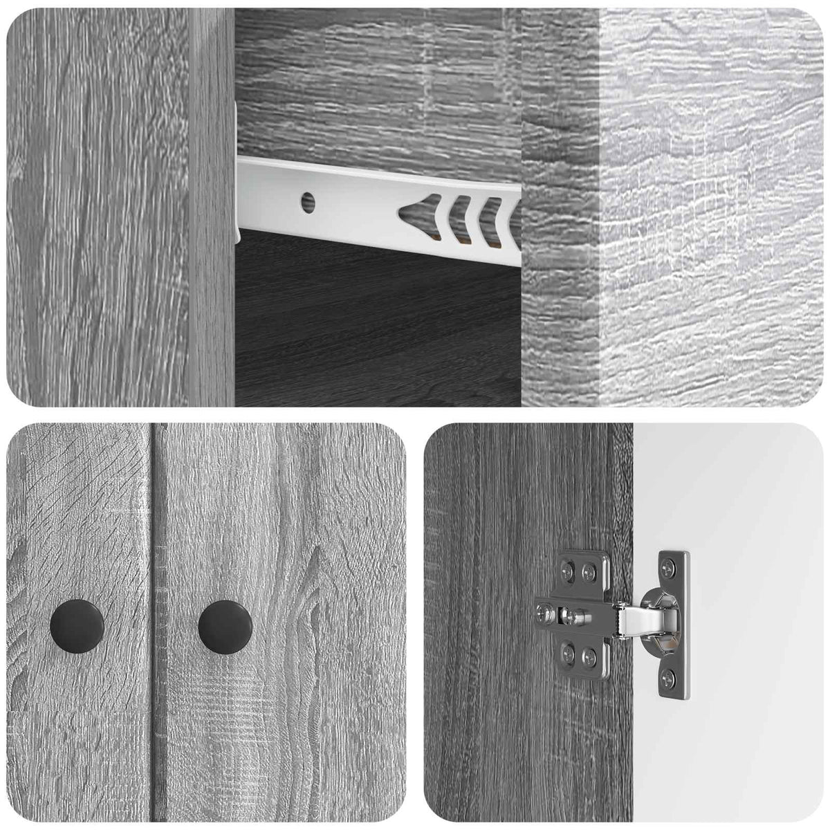 Sideboard Sonoma-Grau 66 x 34,5 x 90 cm Holzwerkstoff