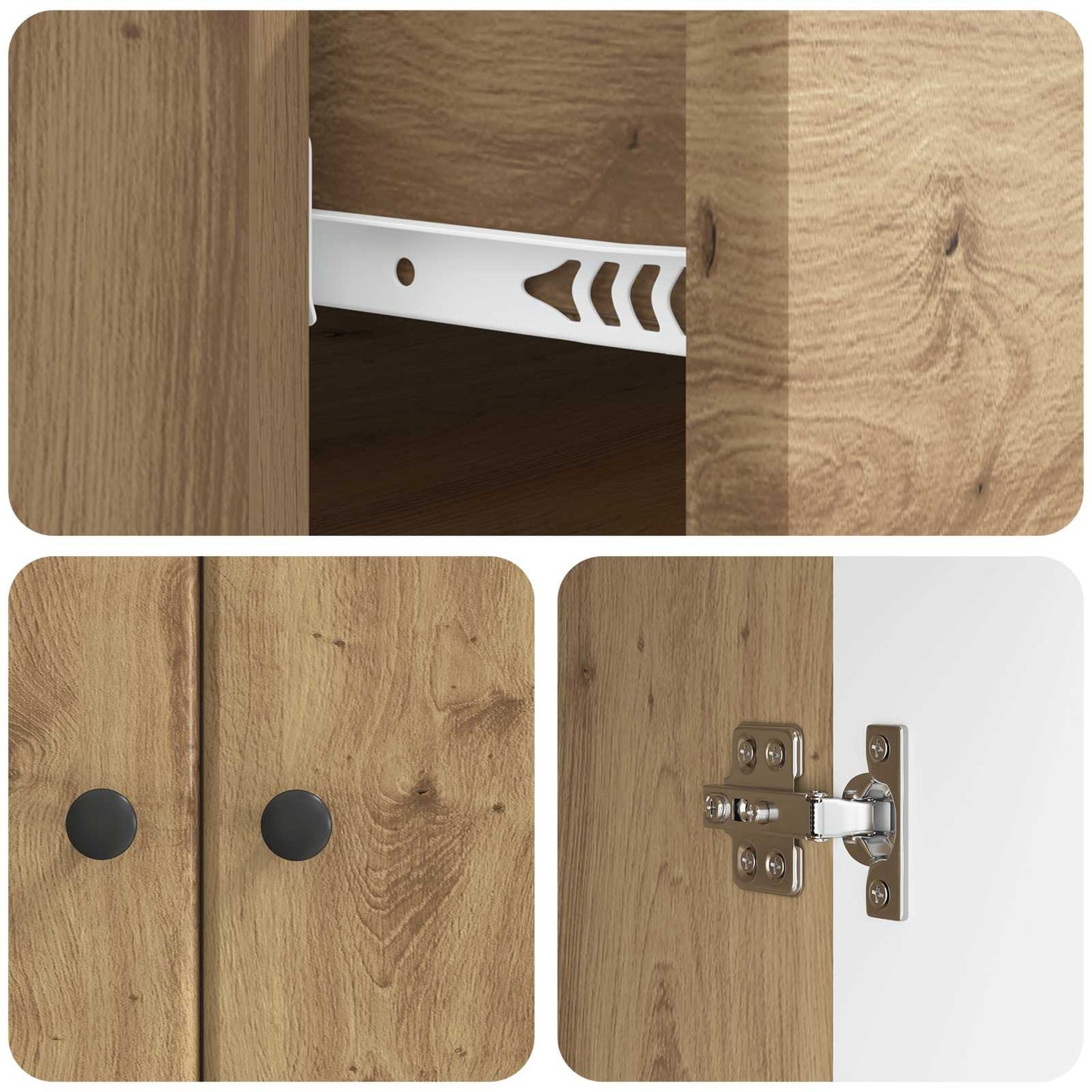 Sideboard Artisan-Eiche 66 x 34,5 x 90 cm Holzwerkstoff